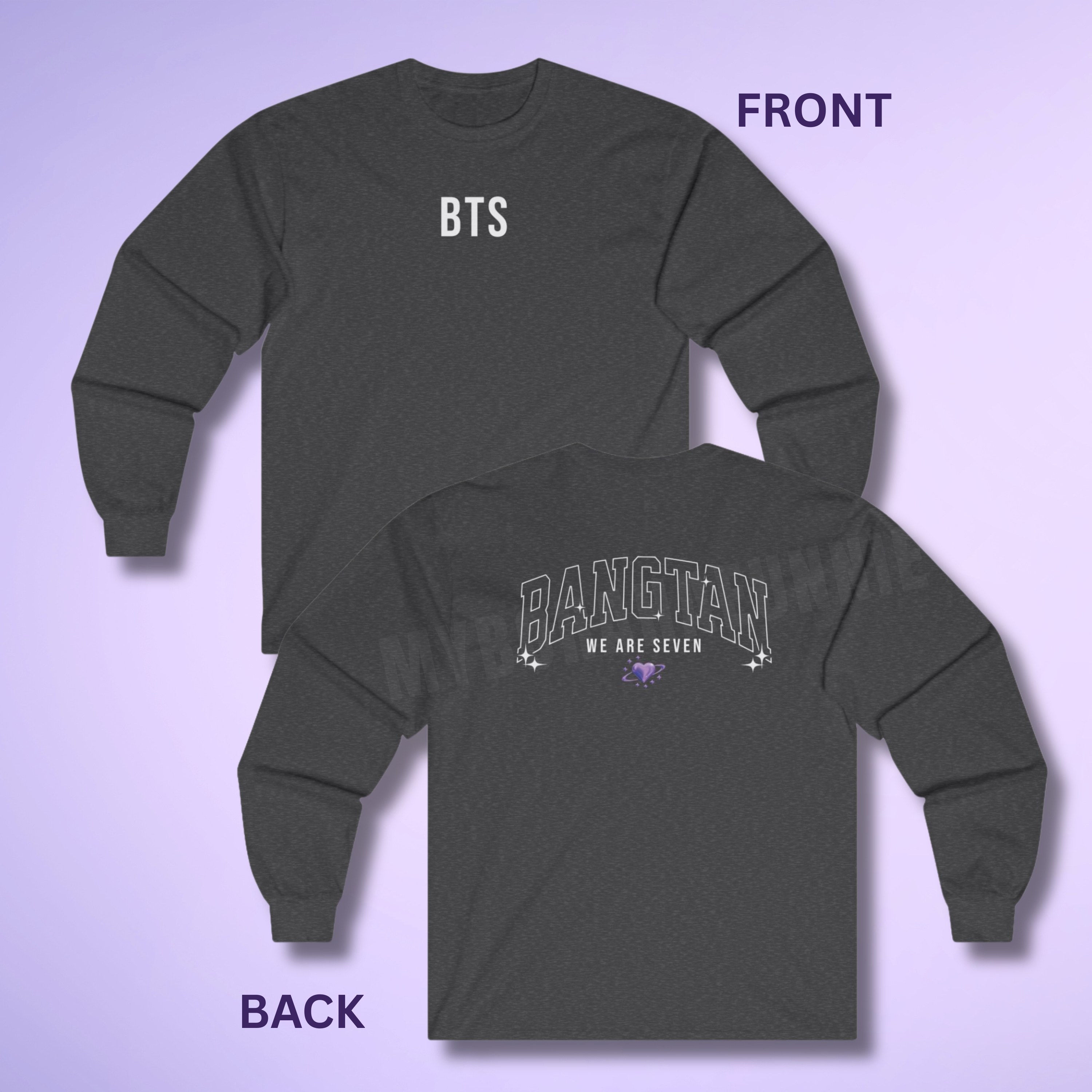 BANGTAN we are seven Front and Back print, Unisex Ultra Cotton Long Sleeve Tee product thumbnail image BANGTAN we are seven Front and Back print, Unisex Ultra Cotton Long Sleeve Tee product thumbnail image
