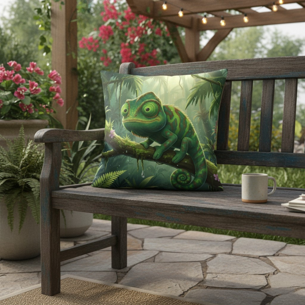 Zane the Chameleon - Square Faux-Suede Pillowcase product thumbnail image Zane the Chameleon - Square Faux-Suede Pillowcase product thumbnail image