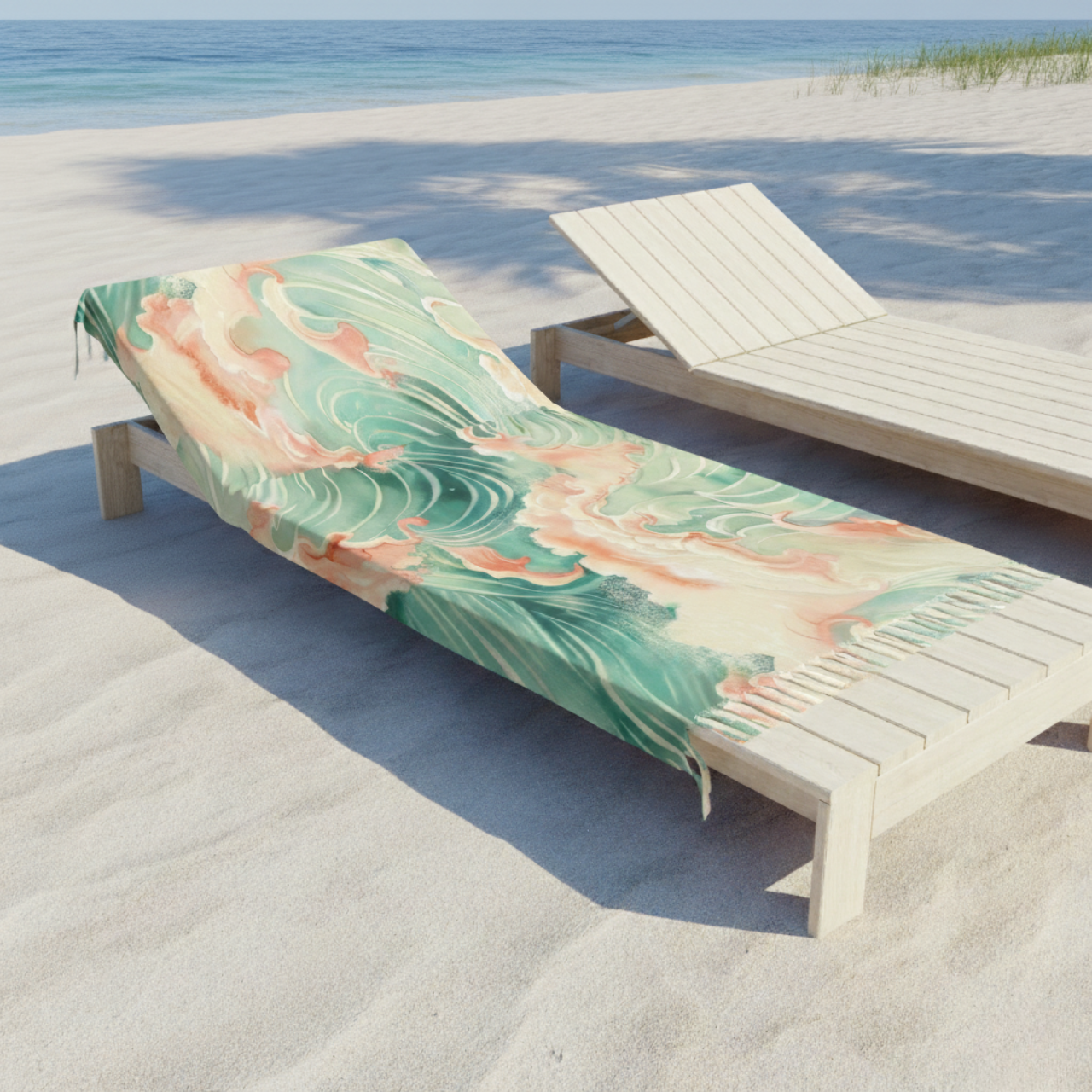 Boho Pastel Wave Beach Towel | Seafoam & Coral Abstract Coastal Design | Summer Lovin’ Co. Soft Oversized Towel for Beach Days, Pool Lounging, Vacations & Gifts product thumbnail image Boho Pastel Wave Beach Towel | Seafoam & Coral Abstract Coastal Design | Summer Lovin’ Co. Soft Oversized Towel for Beach Days, Pool Lounging, Vacations & Gifts product thumbnail image