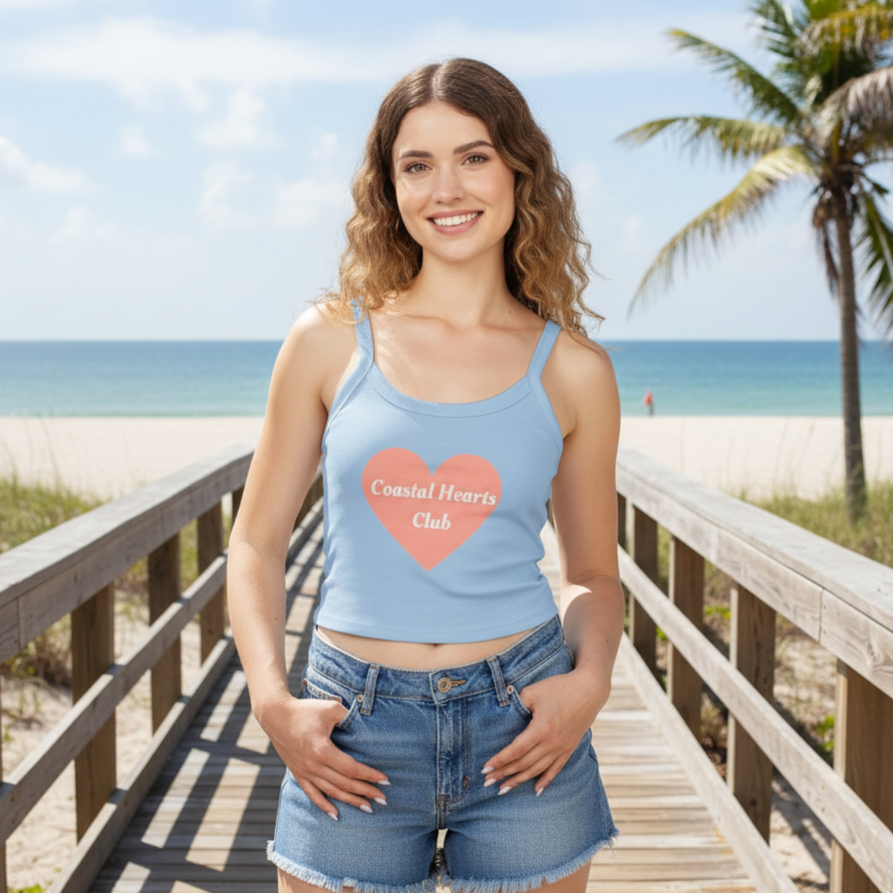 Coastal Hearts Club Tank Top | Retro Beach Crop | Summer Lovin’ Co. product thumbnail image Coastal Hearts Club Tank Top | Retro Beach Crop | Summer Lovin’ Co. product thumbnail image