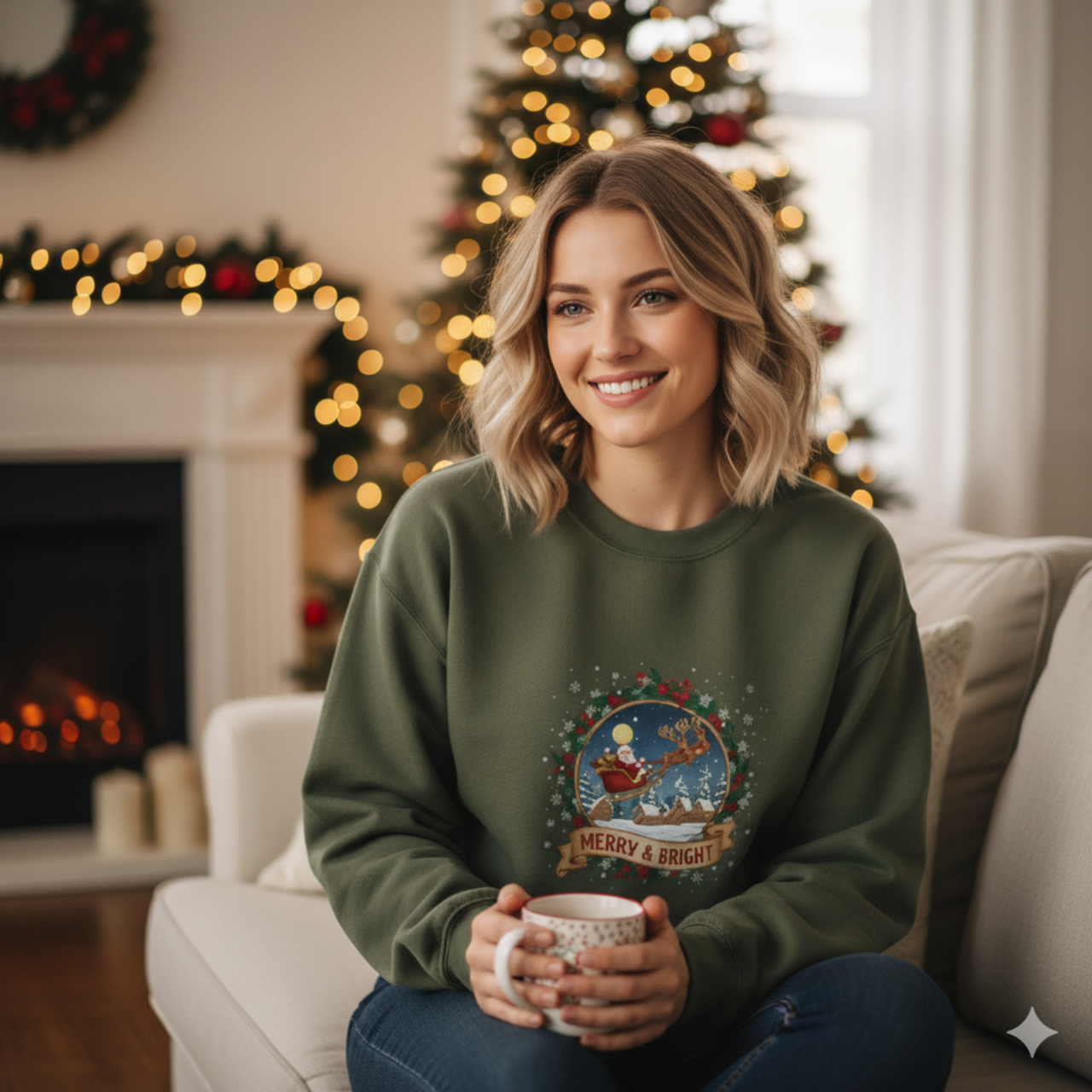 Merry & Bright Crewneck Sweatshirt product thumbnail image Merry & Bright Crewneck Sweatshirt product thumbnail image