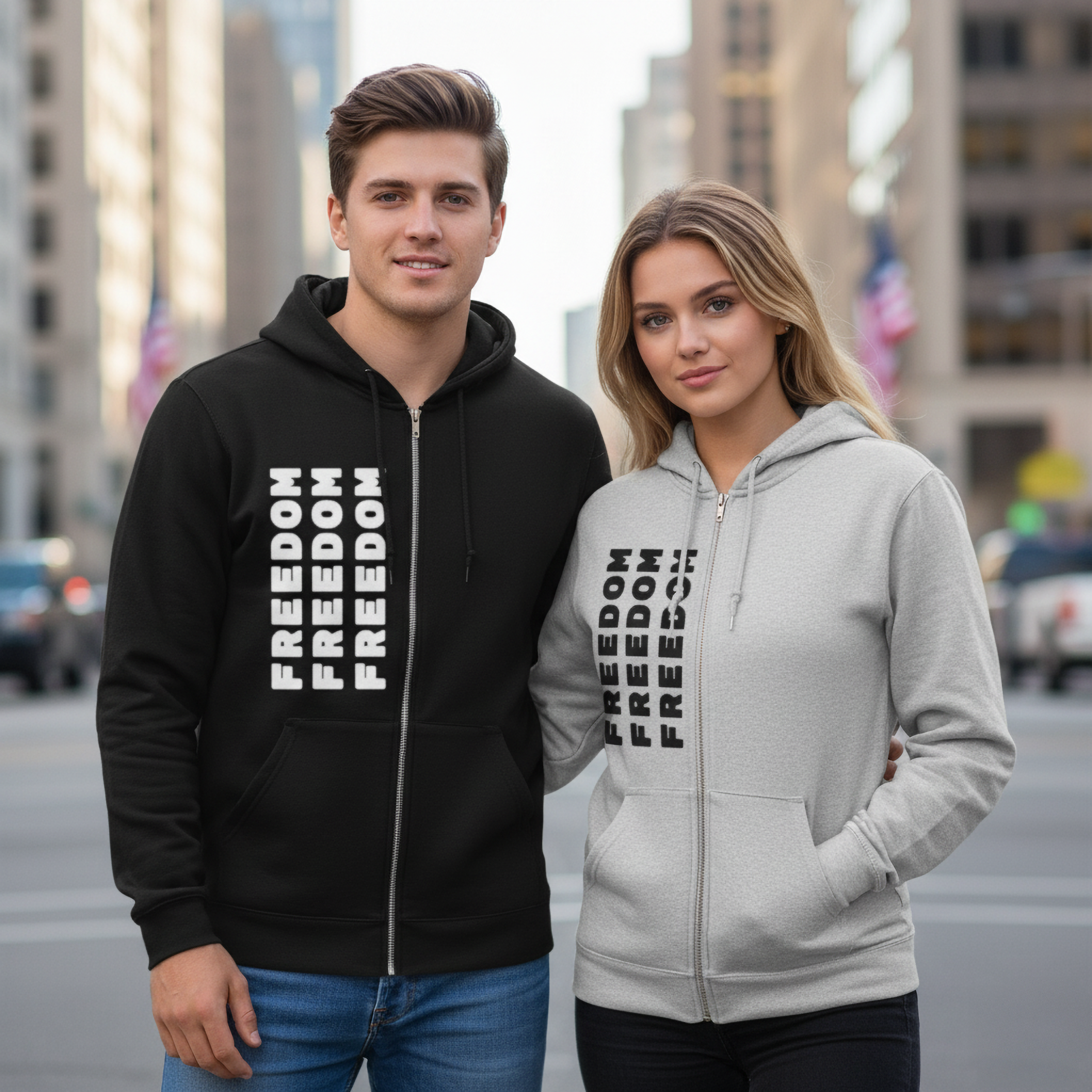 Freedom Zip-Up Hoodie for Unisex, Cozy Sweatshirt for Everyday Wear, Inspirational Gift, Casual Style, Perfect for Celebrations Freedom Zip-Up Hoodie for Unisex, Cozy Sweatshirt for Everyday Wear, Inspirational Gift, Casual Style, Perfect for Celebrations