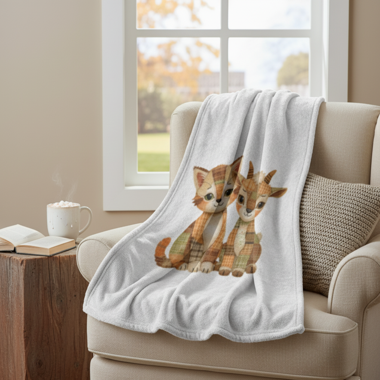 Cozy Kitten and Kid Velveteen Blanket Cozy Kitten and Kid Velveteen Blanket