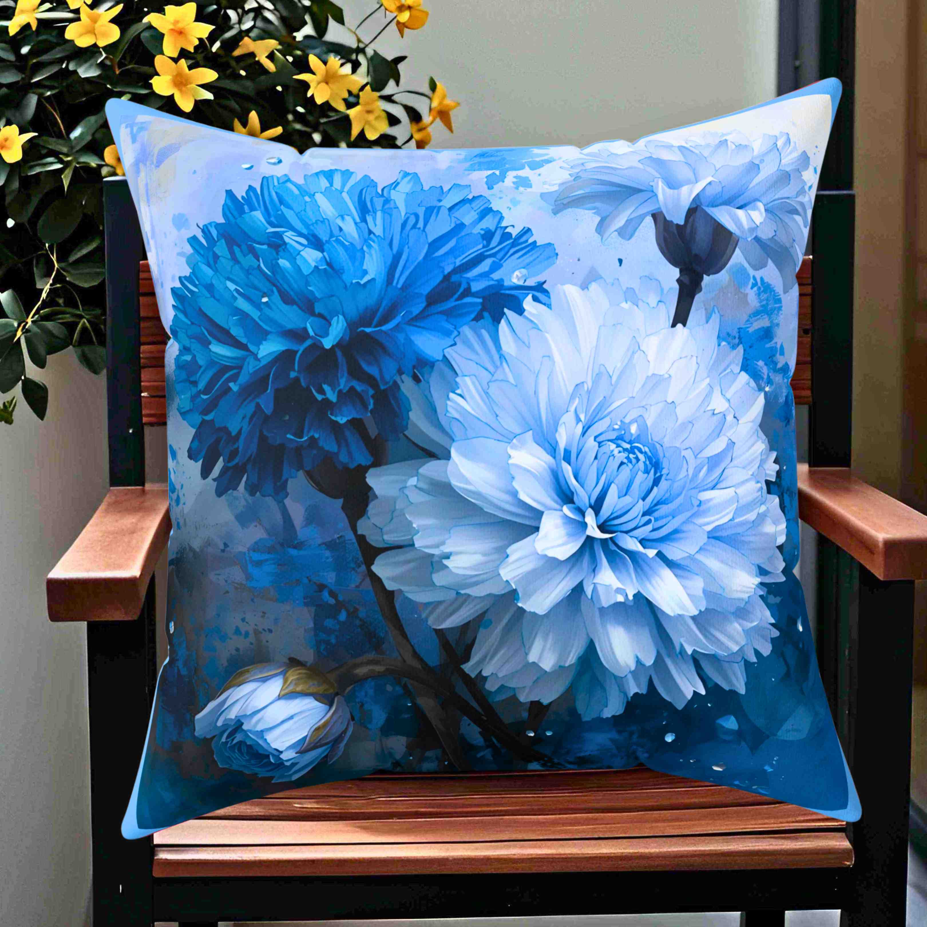 Carnations of Blue Decorative Pillow, Cozy Home Accent, Flower Cushion, Boho Decor, Gift for Her, Spring Home Decor product thumbnail image
