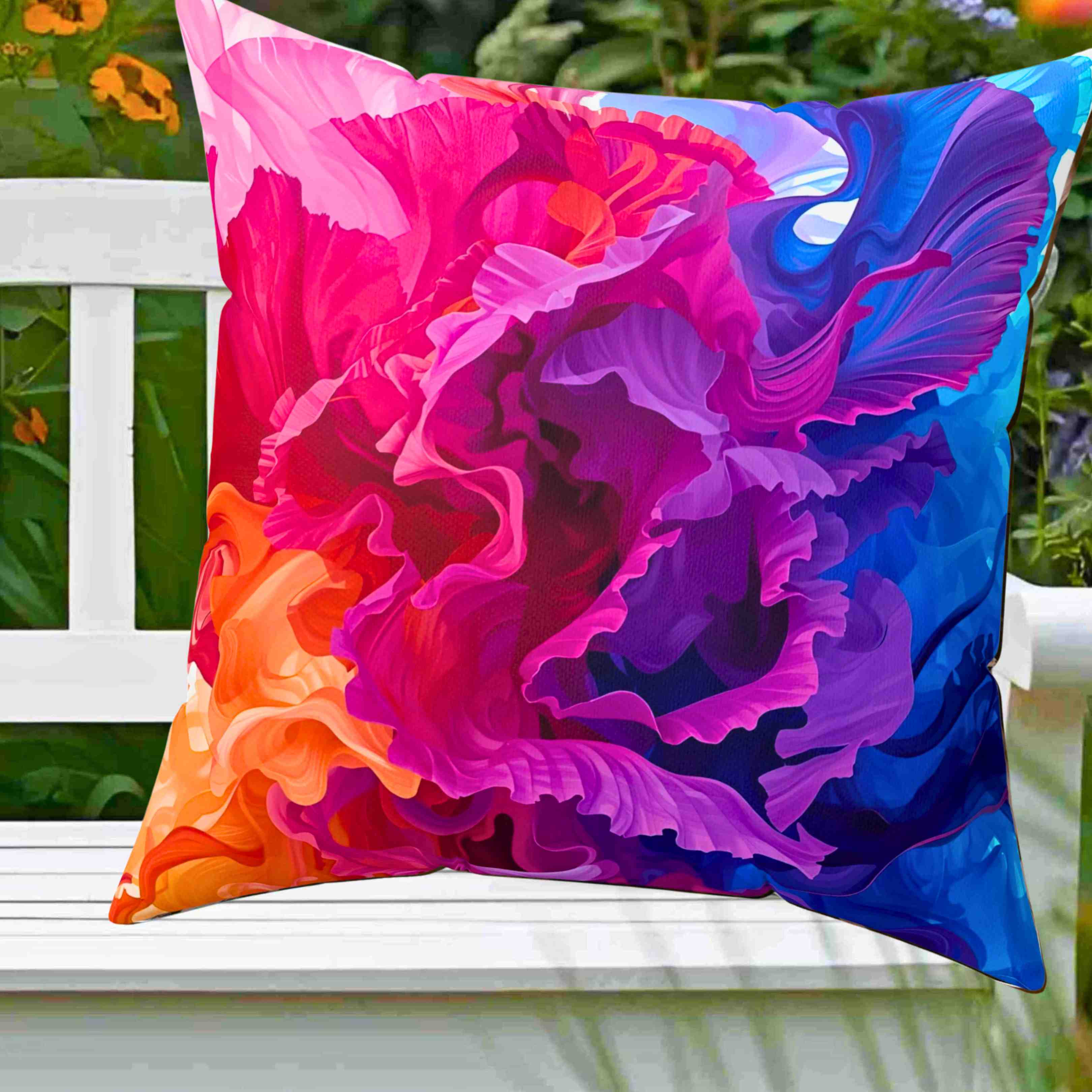 Carnation Abstract Pillow, Colorful Home Decor, Boho Pillow, Unique Gift for Her, Cozy Living Room Accent product thumbnail image