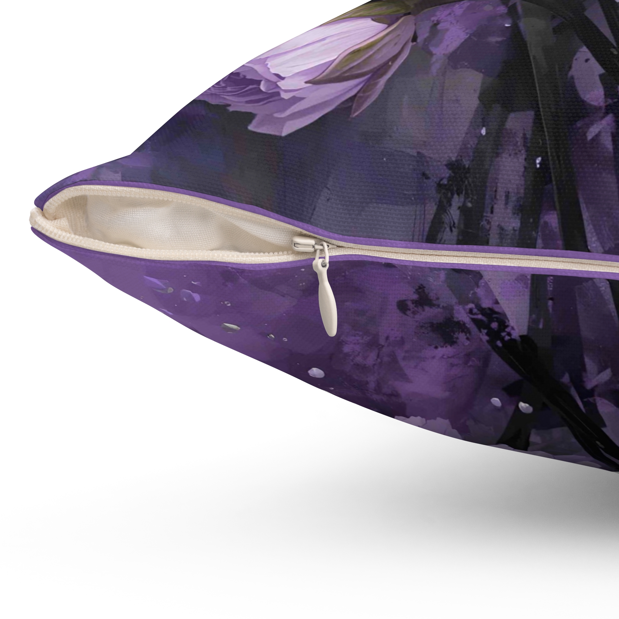 Elegant Carnation Floral Throw Pillow, Purple Flower Decor, Home Accent Cushion, Gift for Spring, Throw Pillow for Living Room, Decorative Pillow product thumbnail image