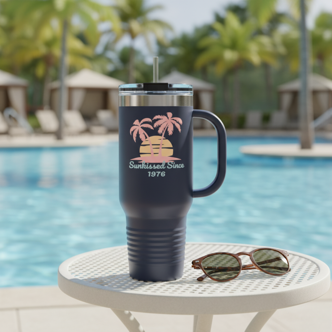 ☀️ Personalized “Sunkissed Since” 40oz Retro Tumbler with Handle & Straw – Coastal Beach Vibes product thumbnail image ☀️ Personalized “Sunkissed Since” 40oz Retro Tumbler with Handle & Straw – Coastal Beach Vibes product thumbnail image
