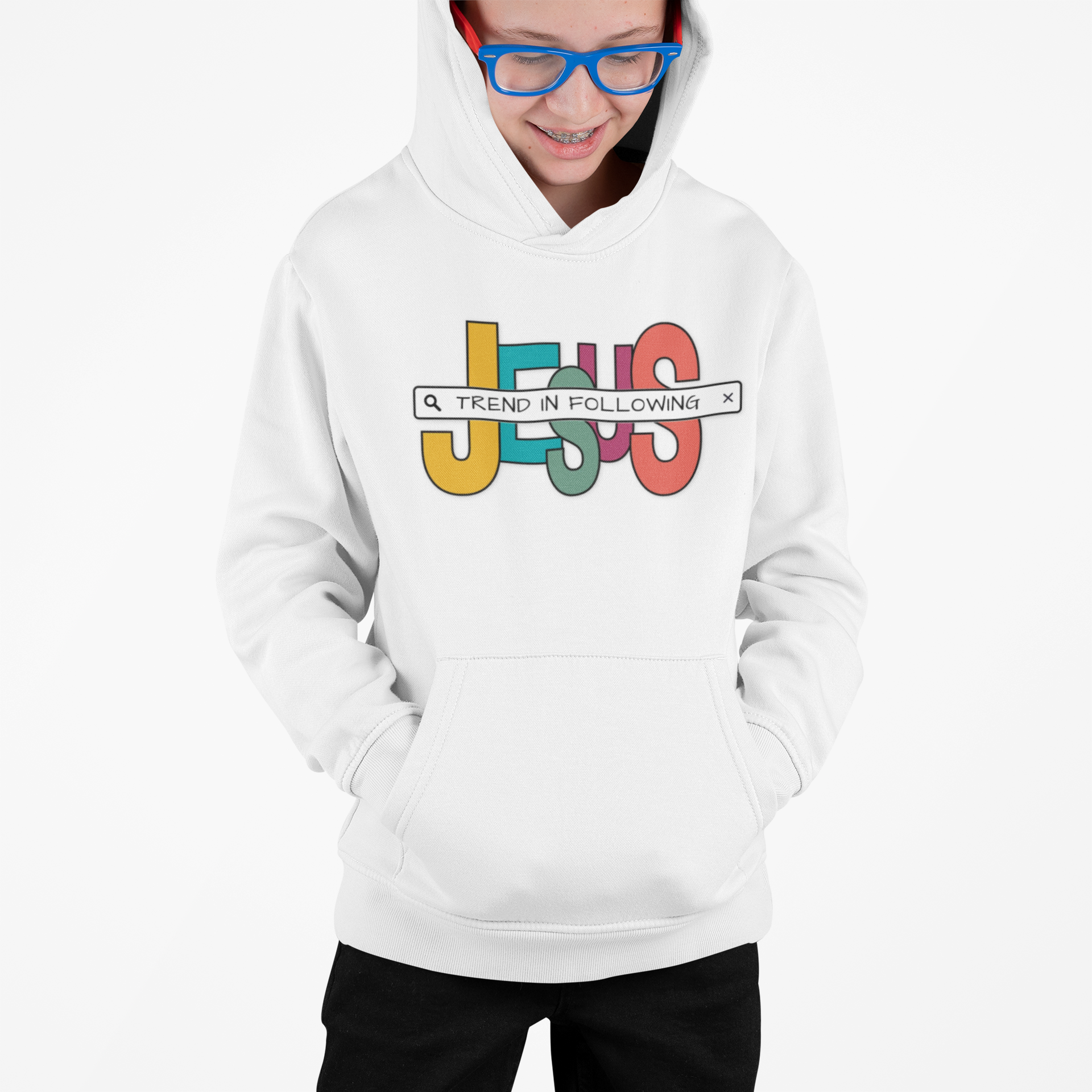 Youth - "Trend in Jesus" Hoodie product thumbnail image Youth - "Trend in Jesus" Hoodie product thumbnail image