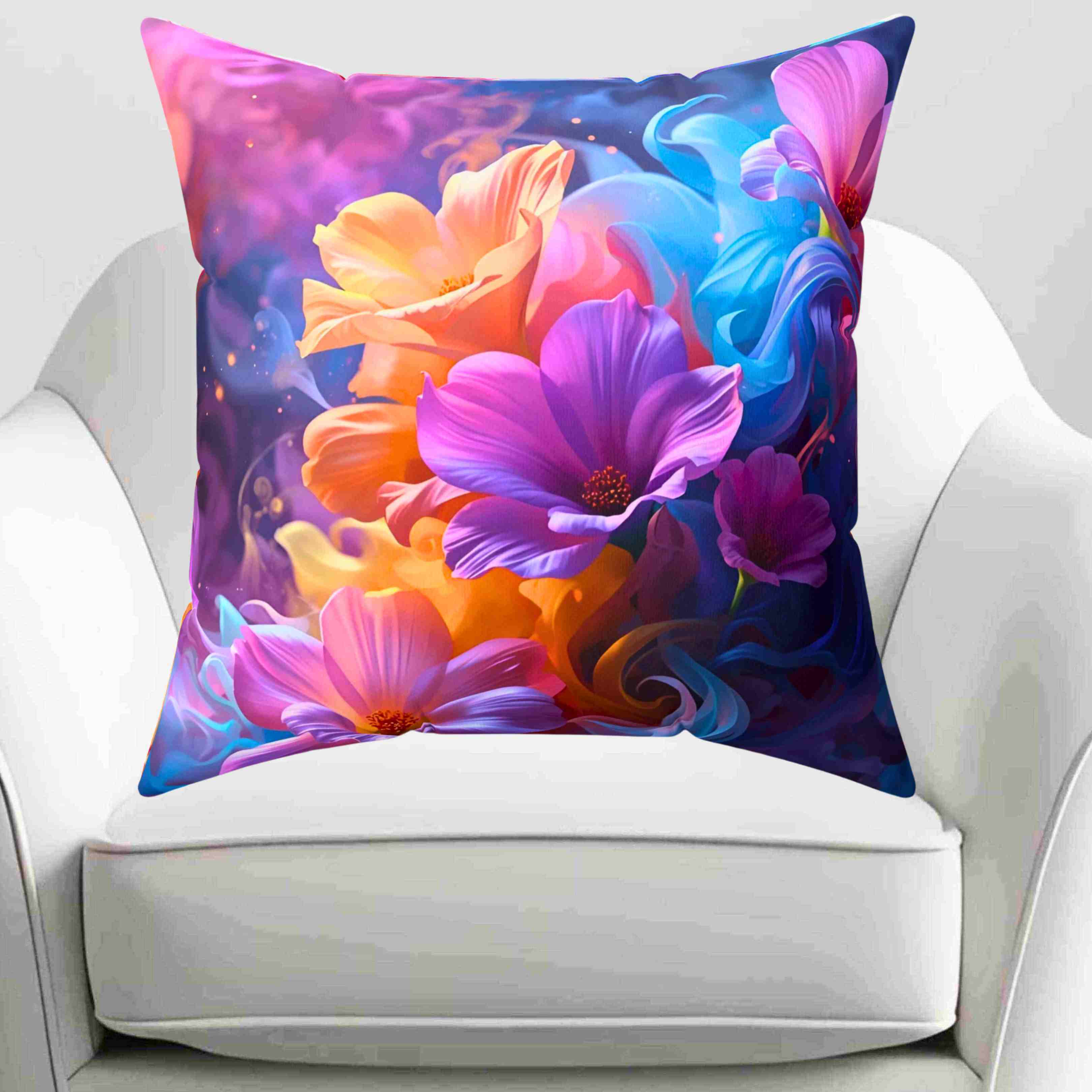 Dreamy Floral Decorative Pillow, Floral Accent Cushion for Home, Spring Decor, Cozy Living Room, Gift for Flower Lovers product thumbnail image