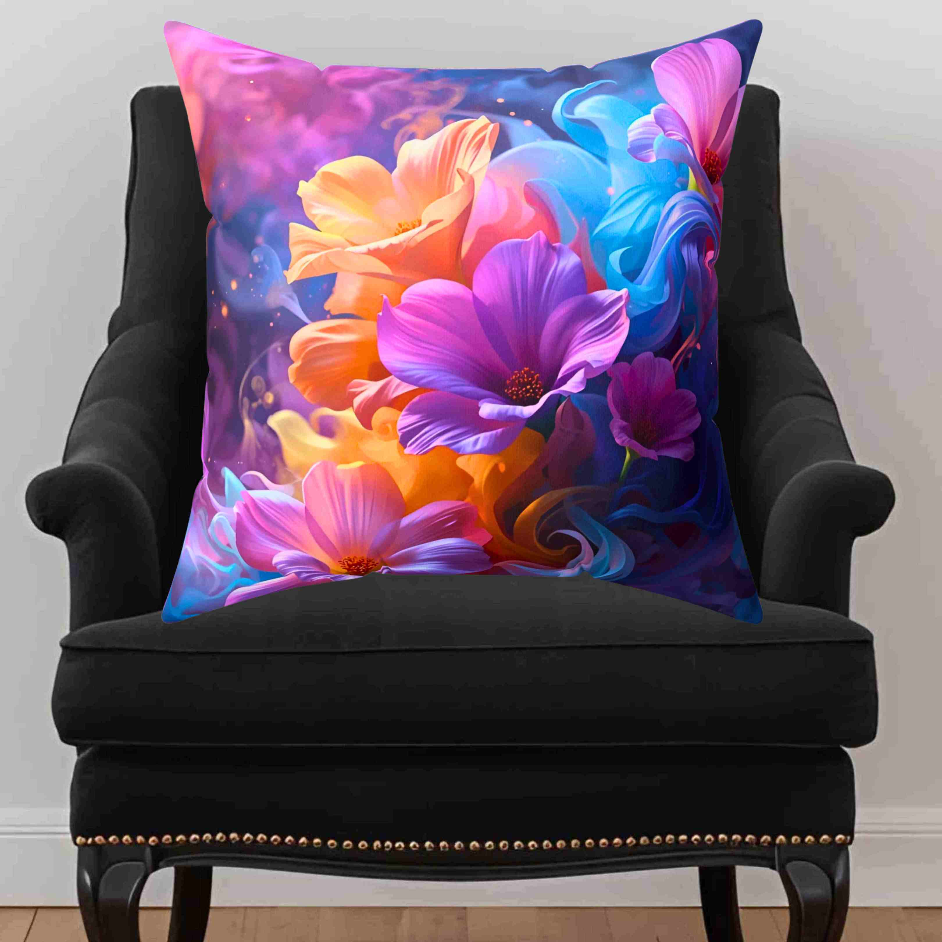 Dreamy Floral Decorative Pillow, Floral Accent Cushion for Home, Spring Decor, Cozy Living Room, Gift for Flower Lovers product thumbnail image