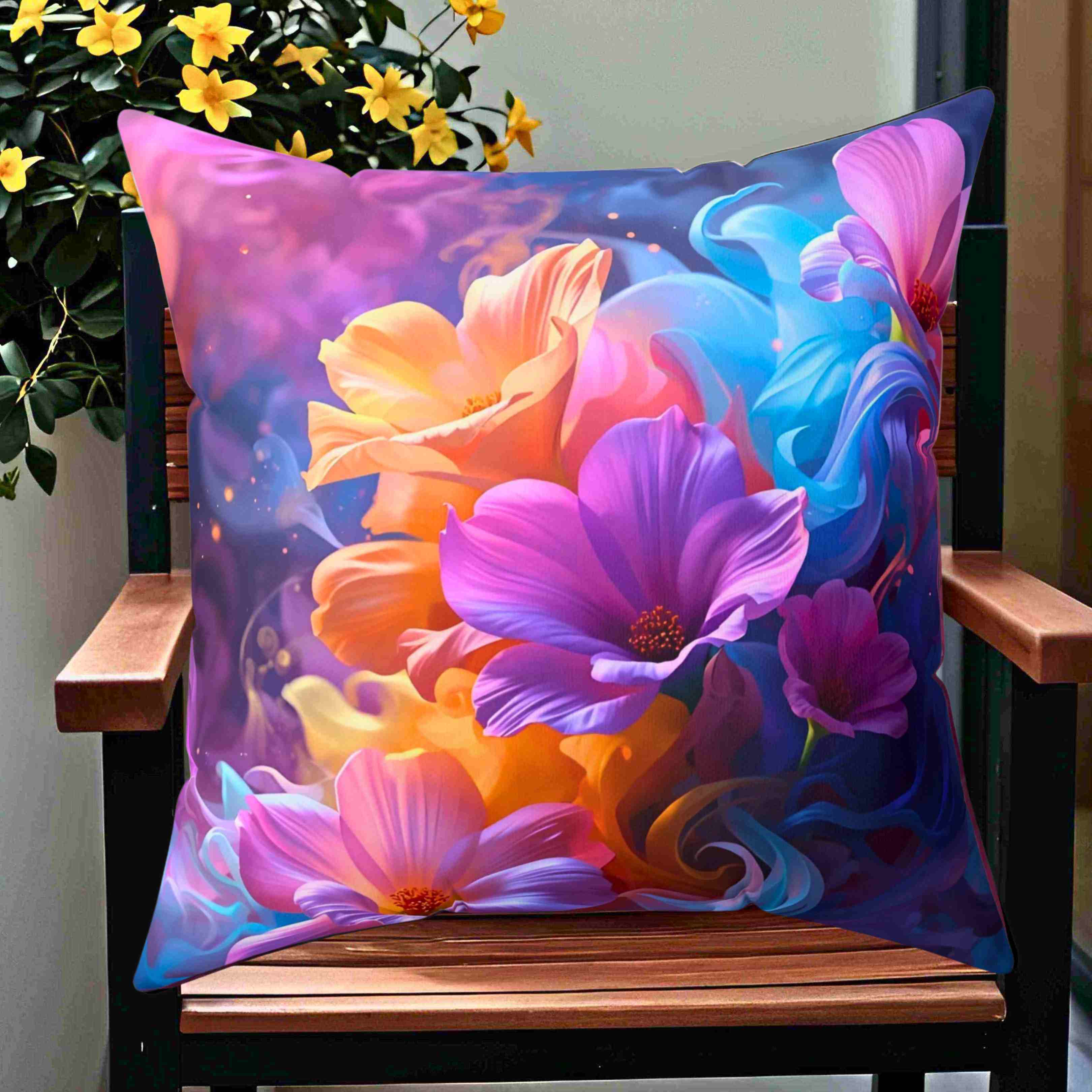 Dreamy Floral Decorative Pillow, Floral Accent Cushion for Home, Spring Decor, Cozy Living Room, Gift for Flower Lovers