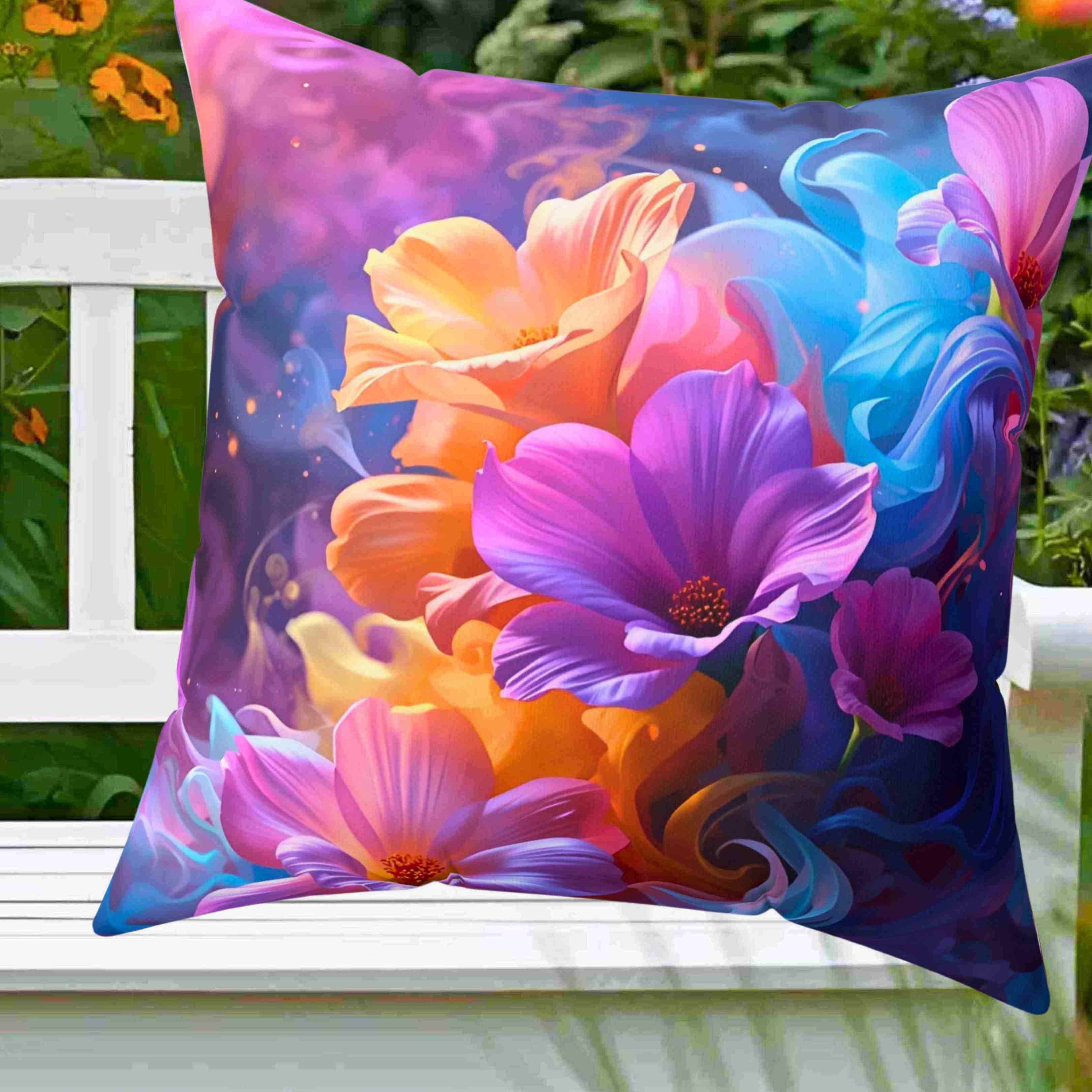 Dreamy Floral Decorative Pillow, Floral Accent Cushion for Home, Spring Decor, Cozy Living Room, Gift for Flower Lovers product thumbnail image