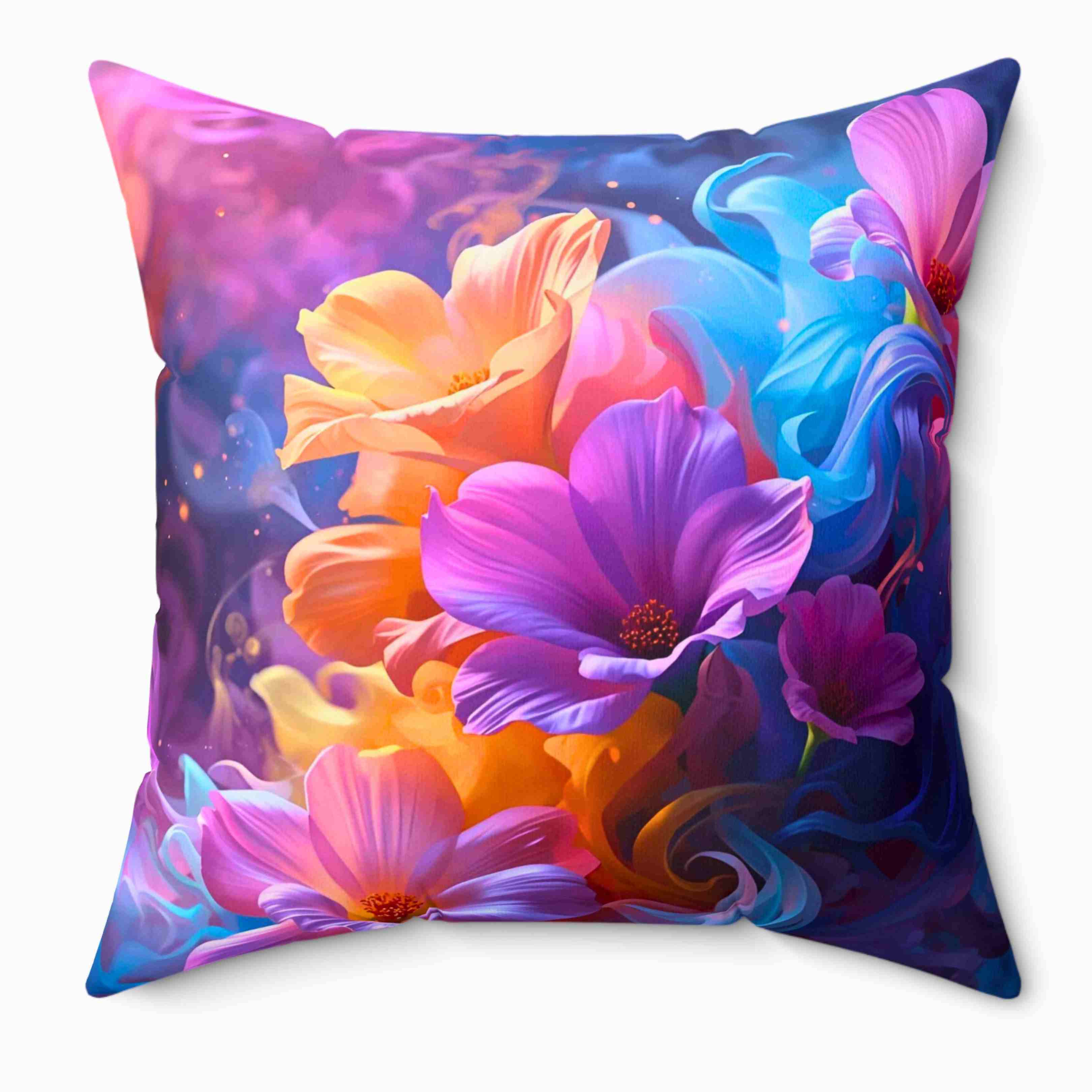Dreamy Floral Decorative Pillow, Floral Accent Cushion for Home, Spring Decor, Cozy Living Room, Gift for Flower Lovers product thumbnail image