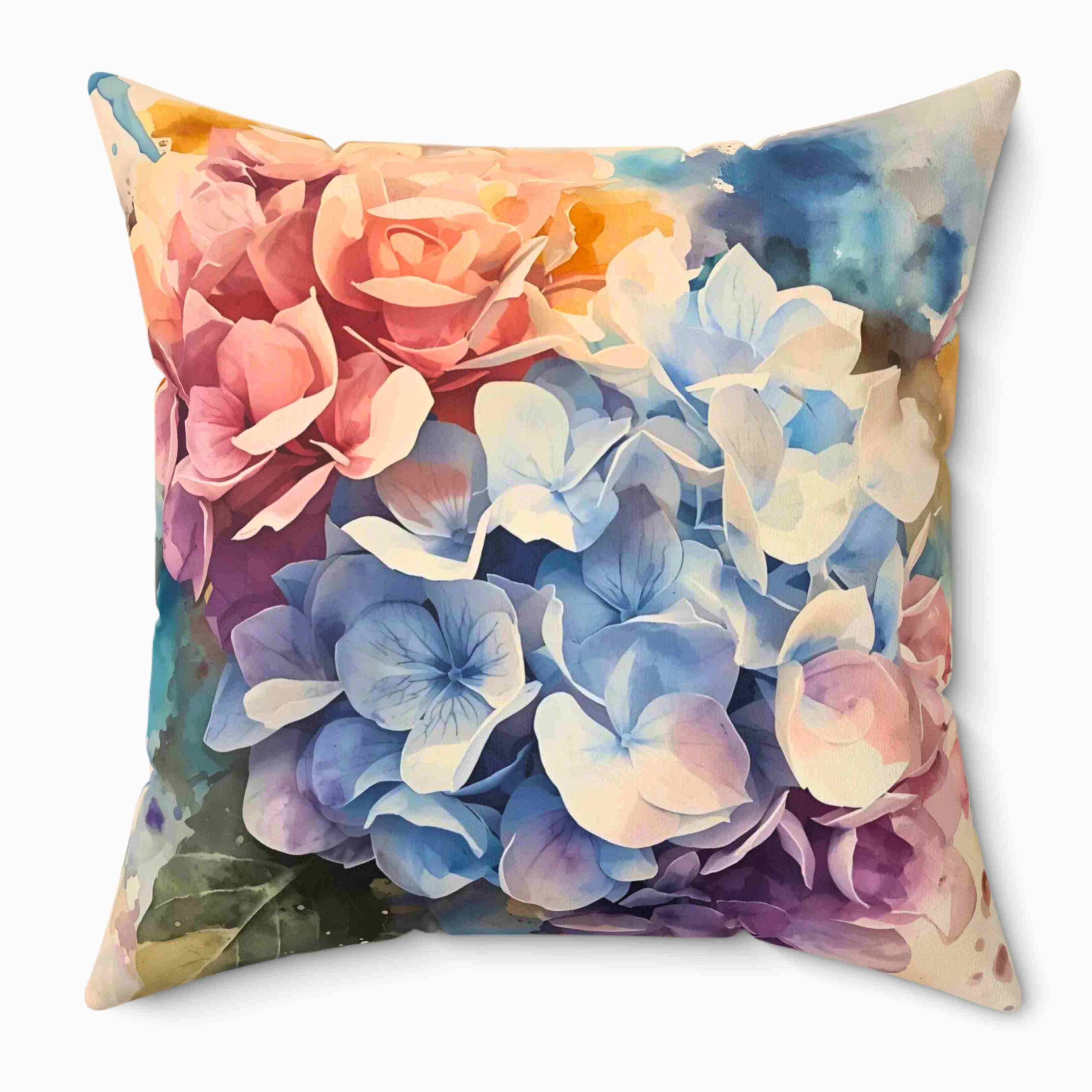 Hydrangea Accent Pillow, Decorative Cushion for Home, Gift for Her, Cozy Living Room Decor, Soft Square Pillow, Mother's Day Gift product thumbnail image
