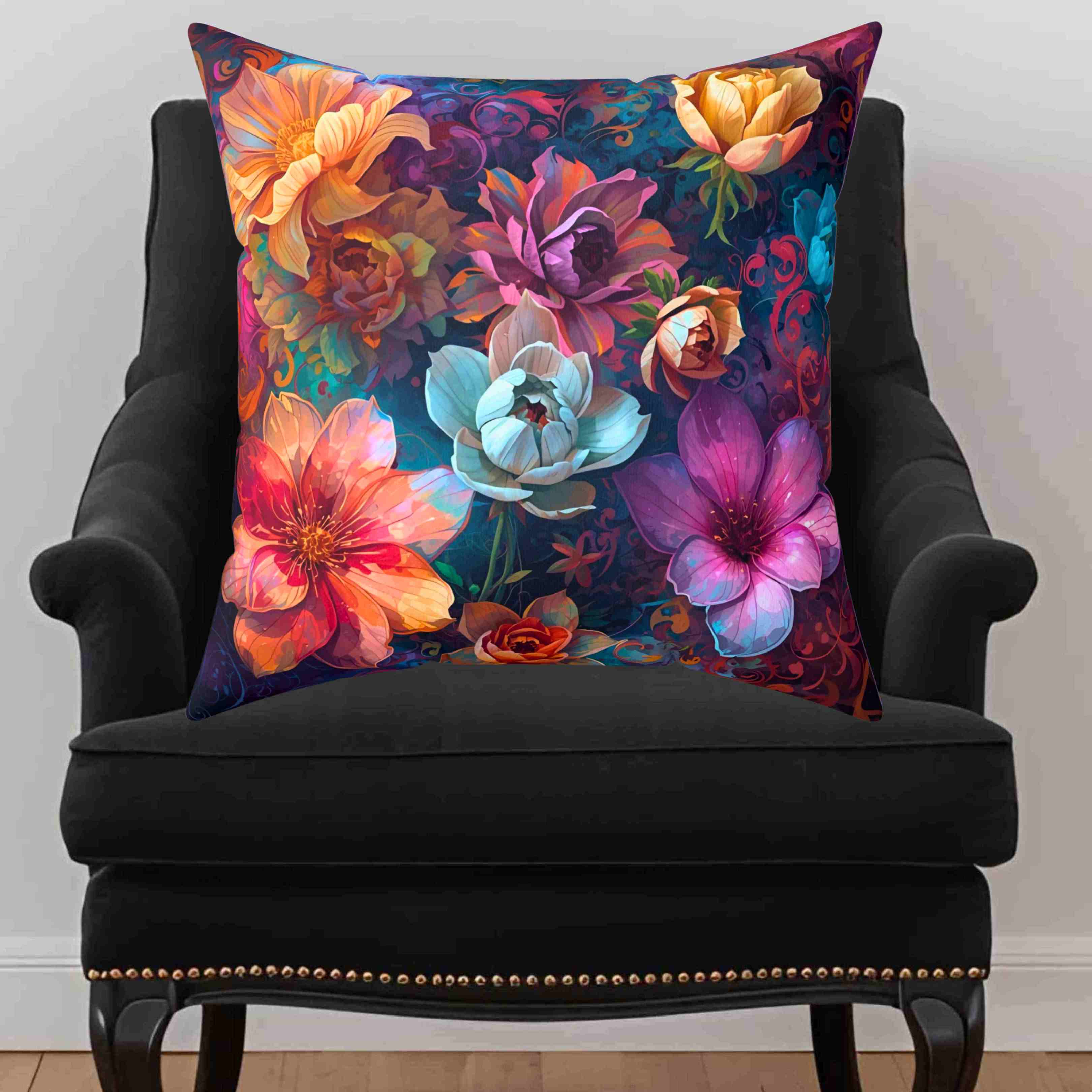 Flower Party Throw Pillow, Decorative Cushion, Home Decor Accessory, Bohemian Style, Gift for Garden Lovers, Cozy Living Room Flower Party Throw Pillow, Decorative Cushion, Home Decor Accessory, Bohemian Style, Gift for Garden Lovers, Cozy Living Room
