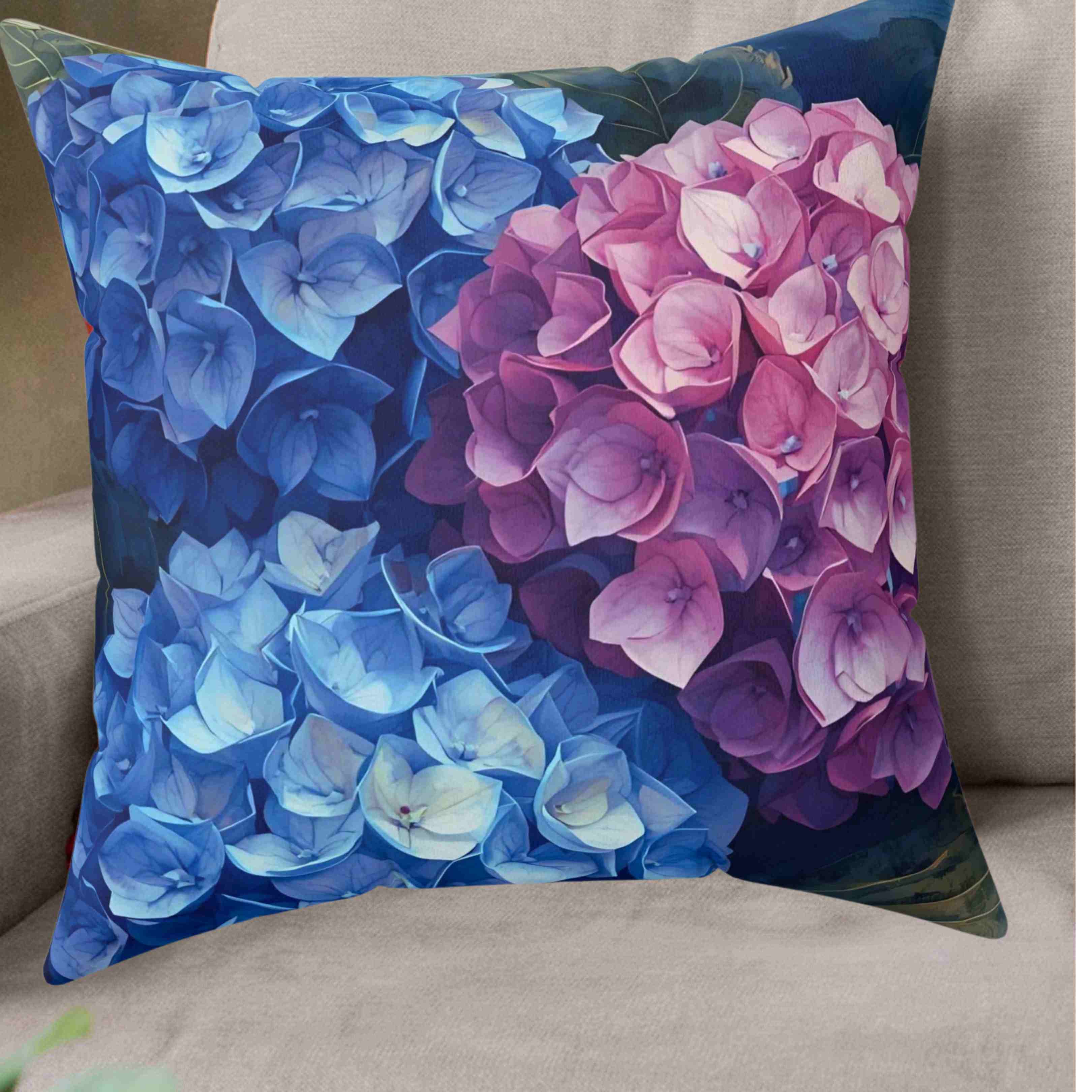 Hydrangea Art | Floral Decorative Pillow | Home Decor, Couch Cushion, Gift for Her, Living Room Accent, Spring Accent product thumbnail image