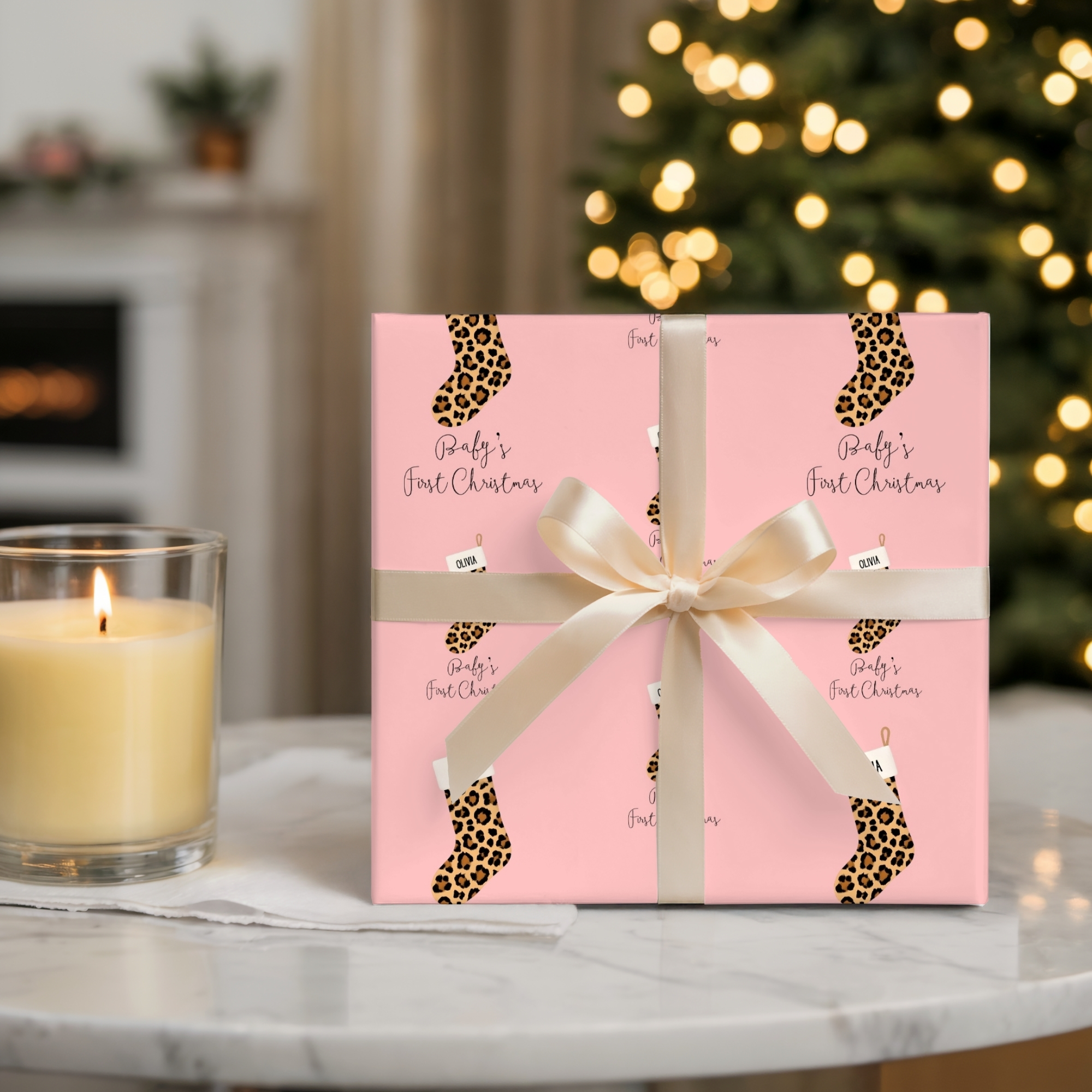Babys First Christmas Chic Leopard Print Wrapping Paper product thumbnail image Babys First Christmas Chic Leopard Print Wrapping Paper product thumbnail image