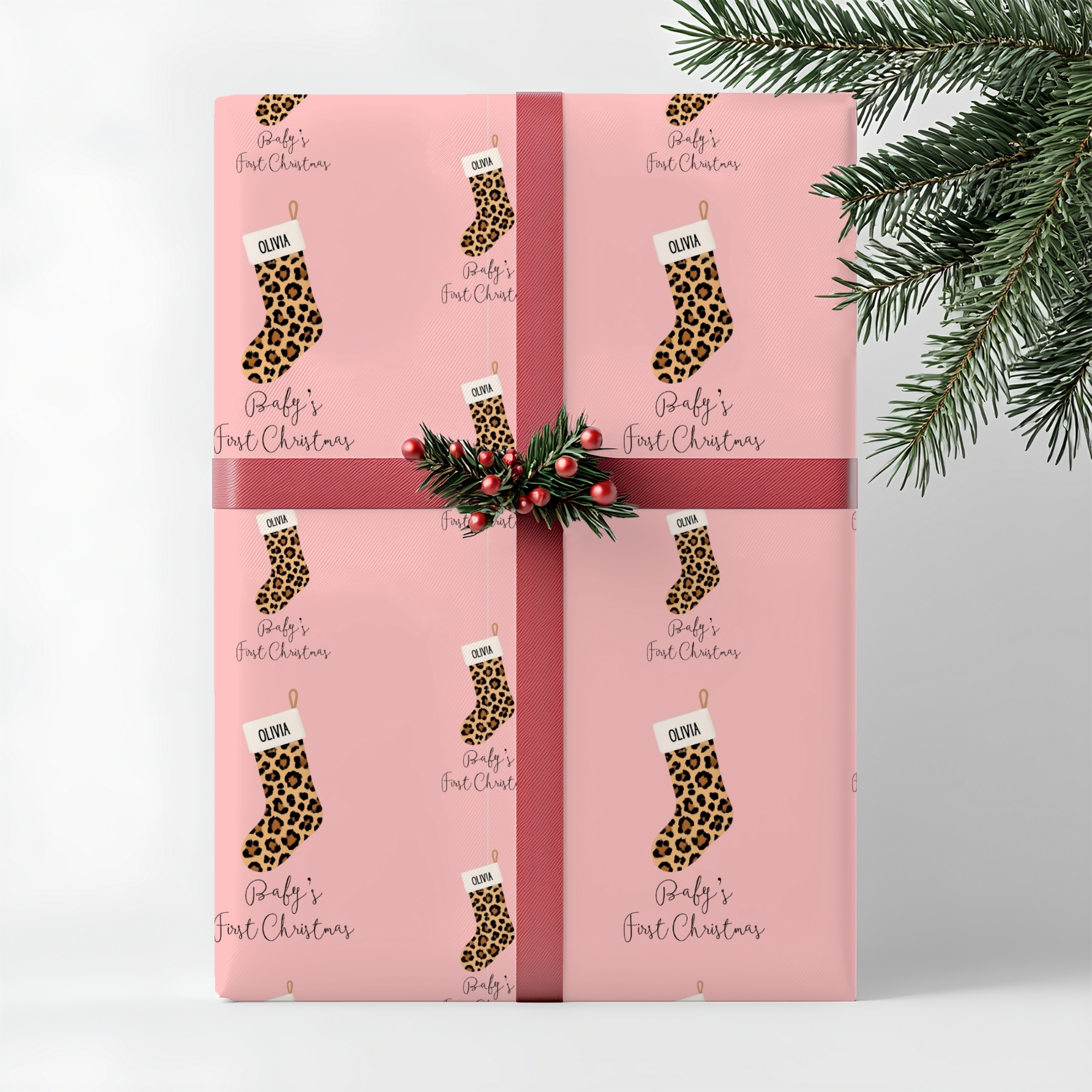 Babys First Christmas Chic Leopard Print Wrapping Paper product thumbnail image Babys First Christmas Chic Leopard Print Wrapping Paper product thumbnail image