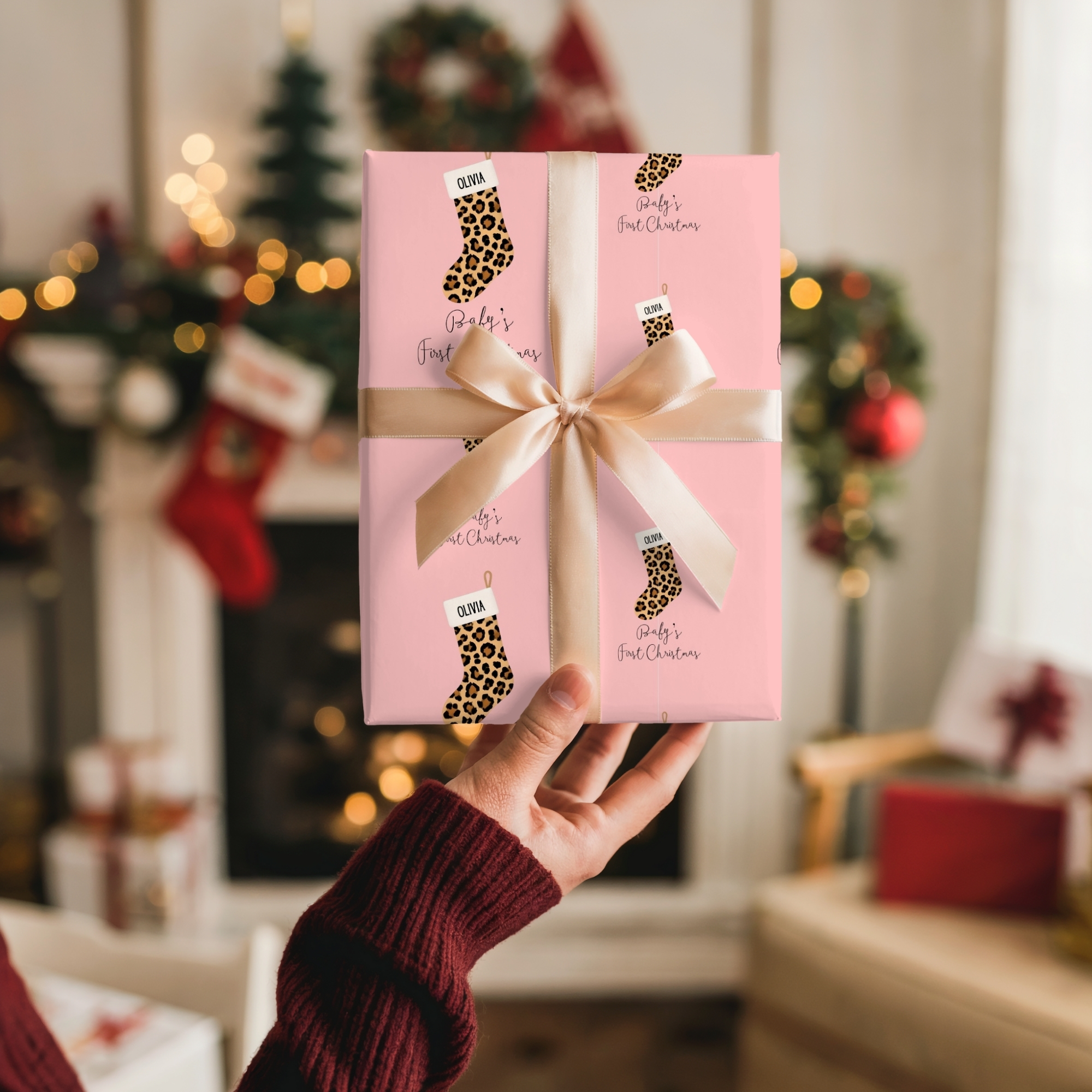 Babys First Christmas Chic Leopard Print Wrapping Paper product thumbnail image Babys First Christmas Chic Leopard Print Wrapping Paper product thumbnail image