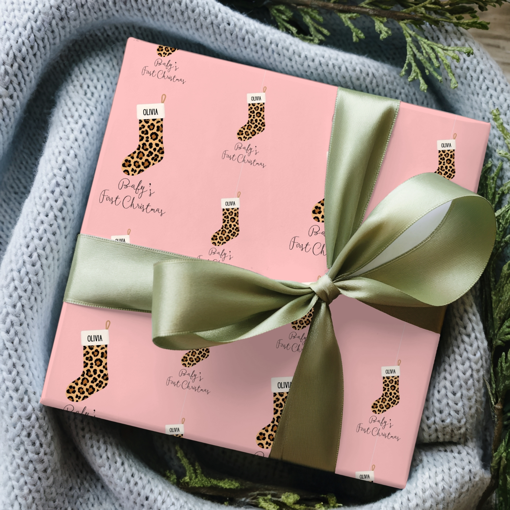 Babys First Christmas Chic Leopard Print Wrapping Paper product thumbnail image Babys First Christmas Chic Leopard Print Wrapping Paper product thumbnail image