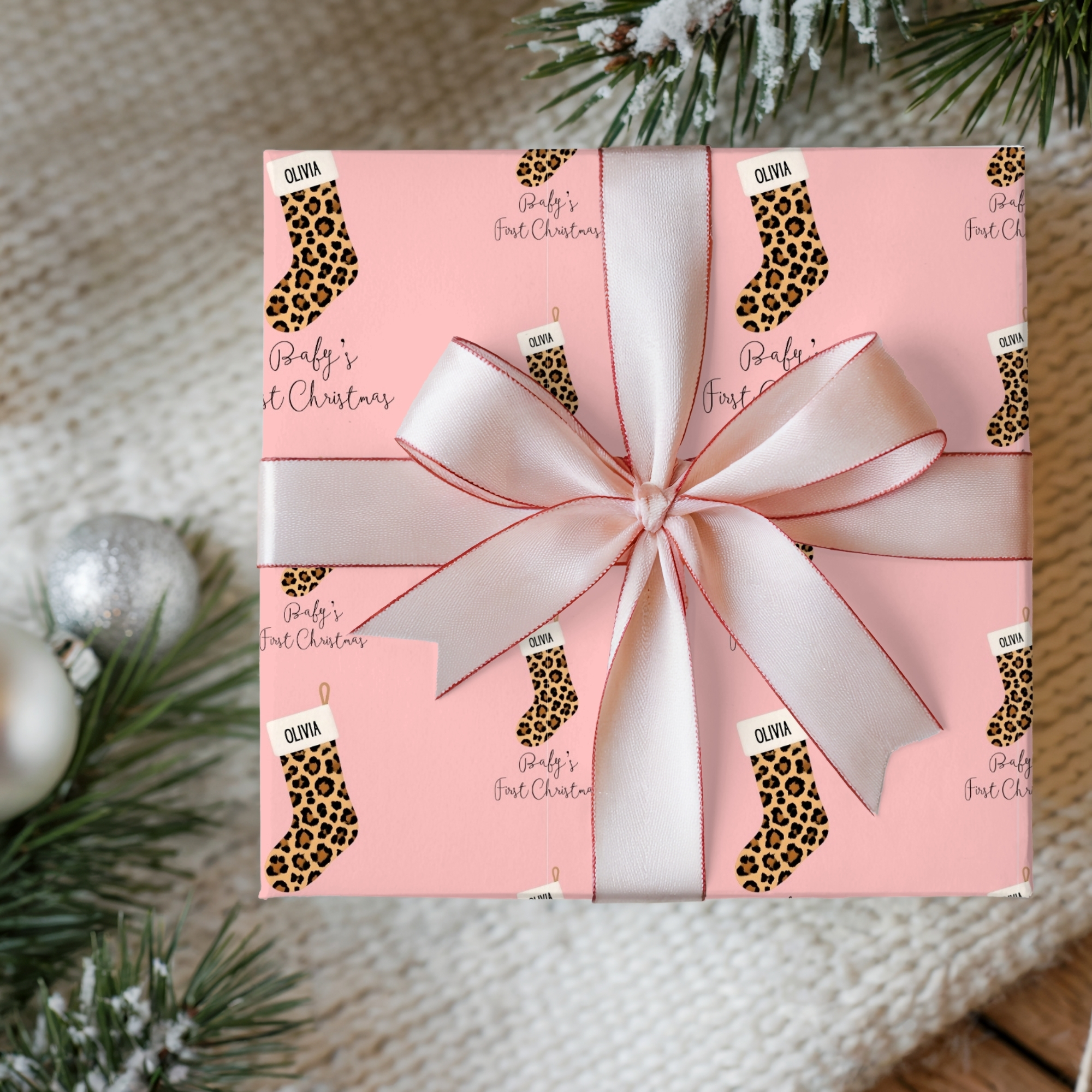 Babys First Christmas Chic Leopard Print Wrapping Paper product thumbnail image Babys First Christmas Chic Leopard Print Wrapping Paper product thumbnail image