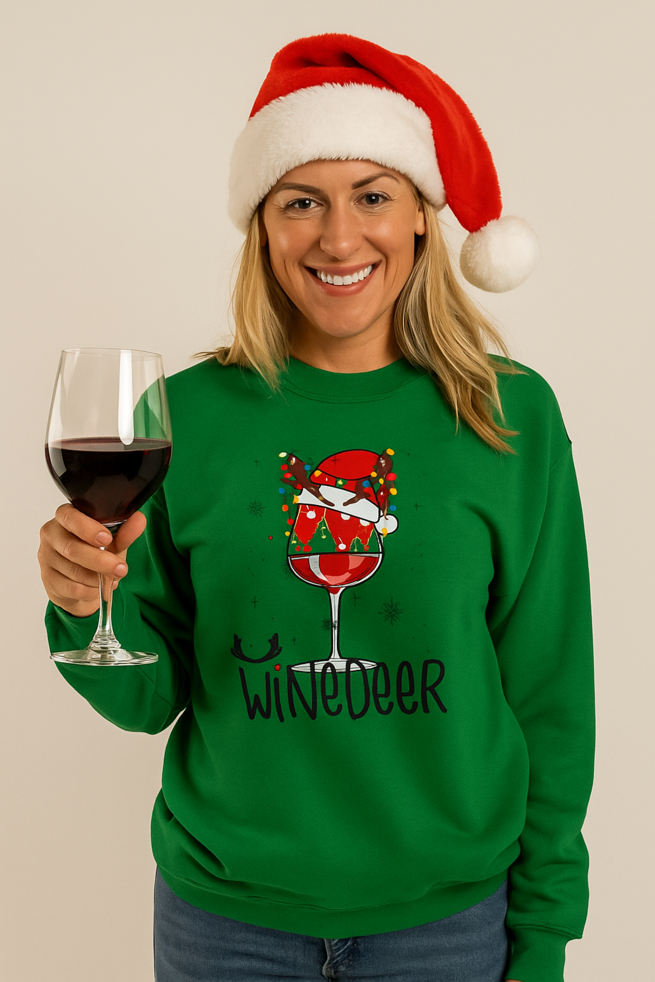 Funny Christmas Winedeer Sweatshirt