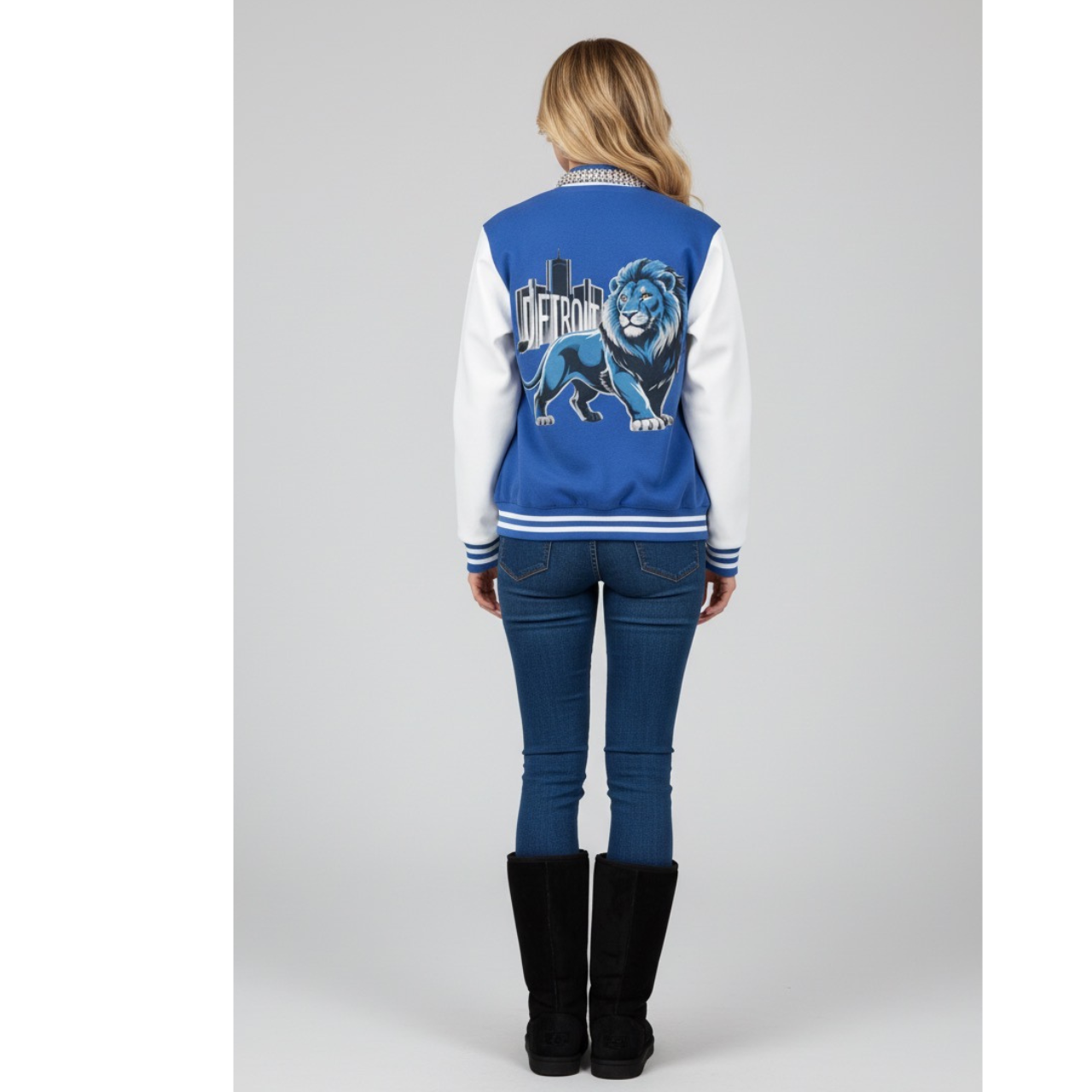 Detroit lion Unisex Heavyweight Letterman Jacket product thumbnail image Detroit lion Unisex Heavyweight Letterman Jacket product thumbnail image