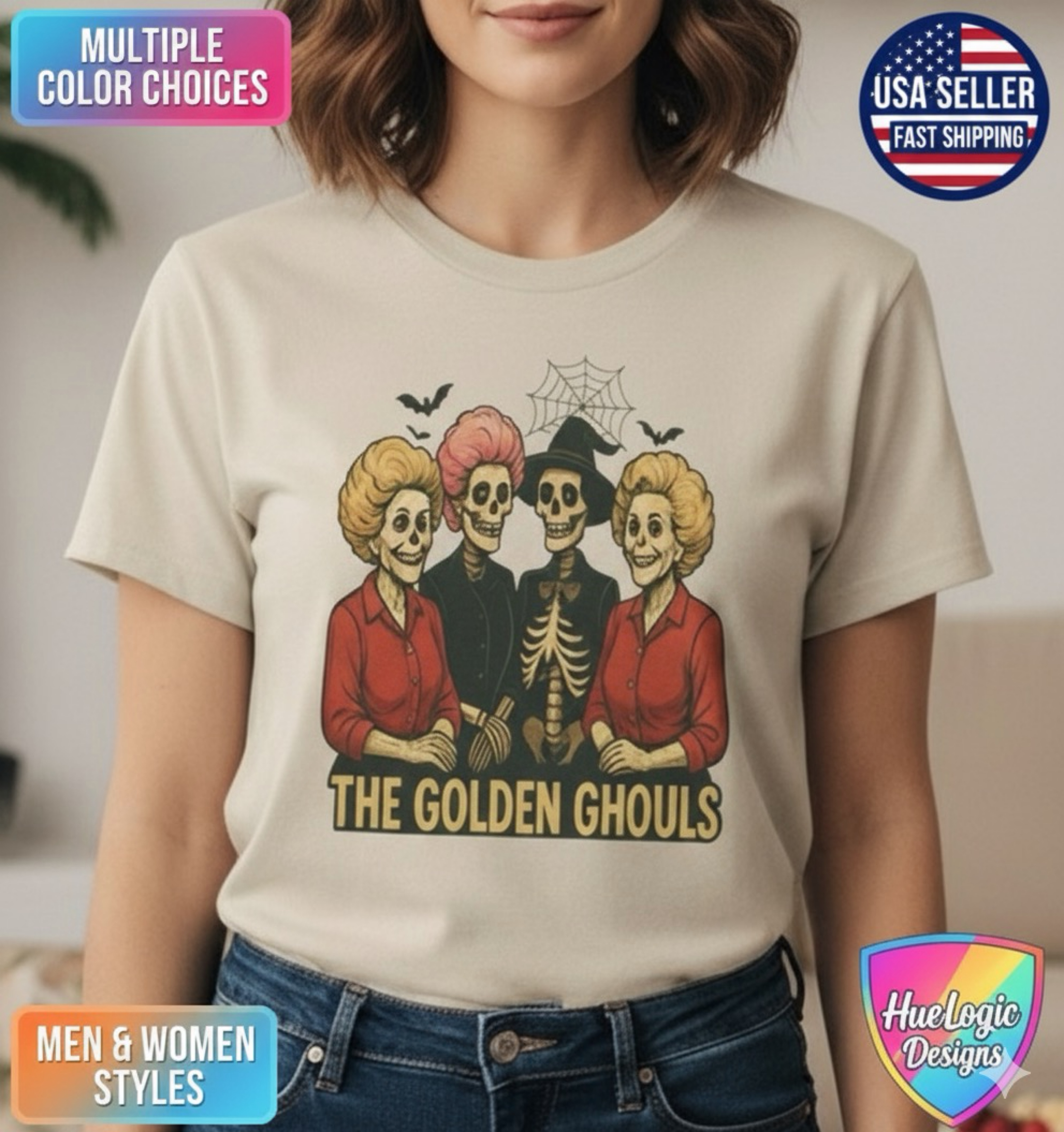 The Golden Ghouls Halloween Shirt Funny Golden Girls Retro Spooky Season T-Shirt product thumbnail image