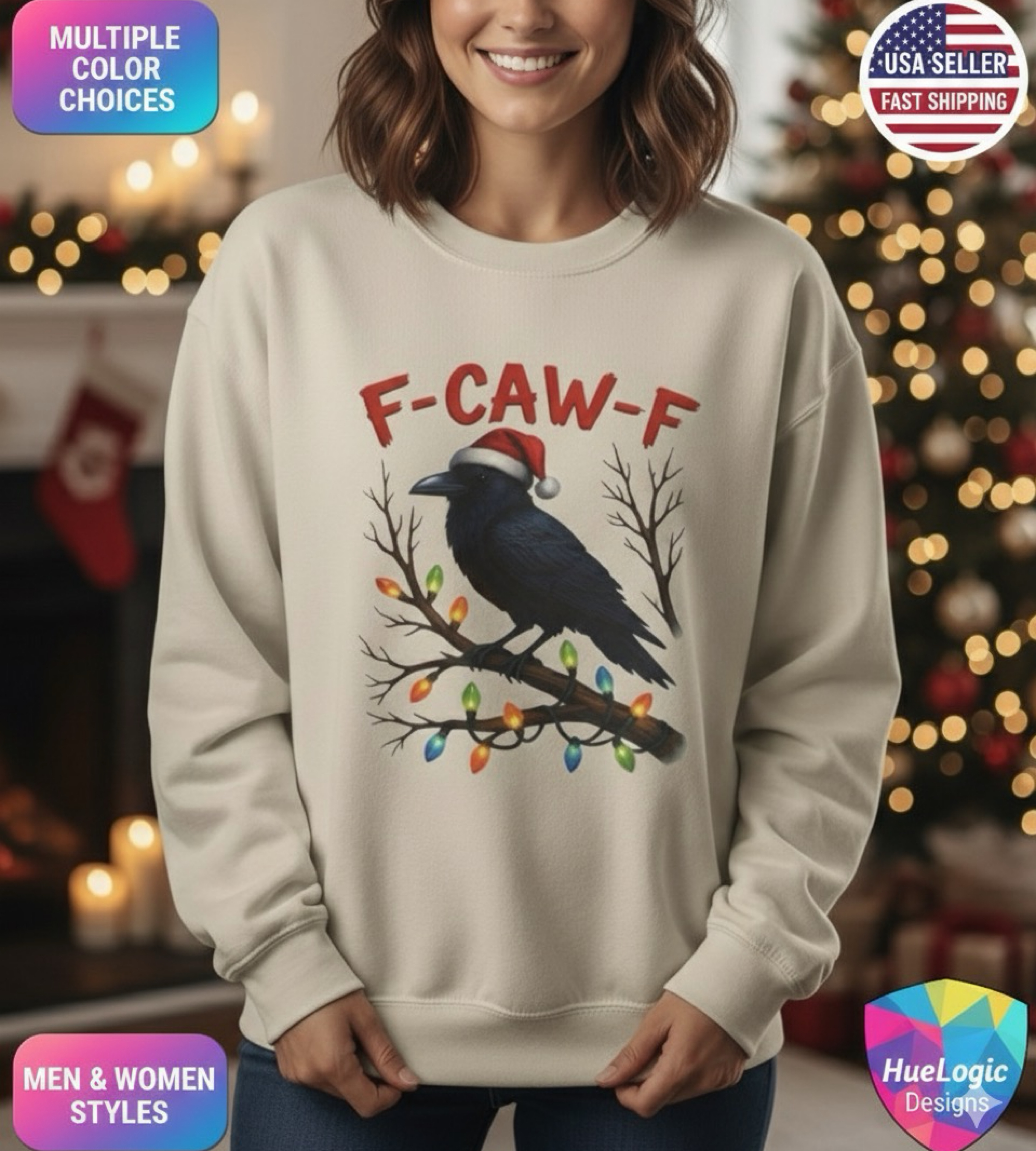 F-Caw-F Funny Raven F Off Christmas Sweatshirt Holiday Crow Sarcastic Xmas F-Caw-F Funny Raven F Off Christmas Sweatshirt Holiday Crow Sarcastic Xmas
