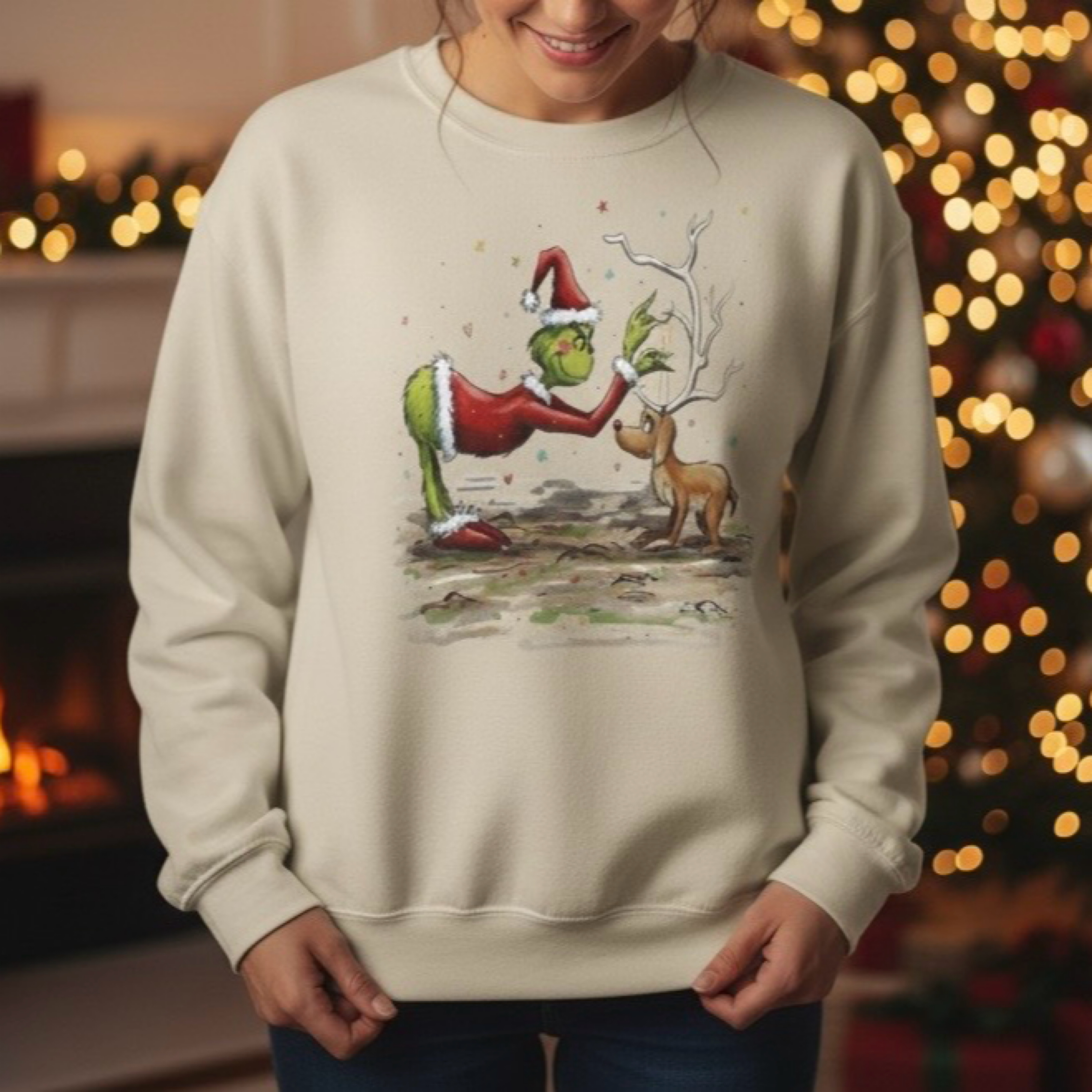 Grinch &amp; Max the Dog Unisex Sweatshirt  Cozy Christmas Sweater Men &amp; Women