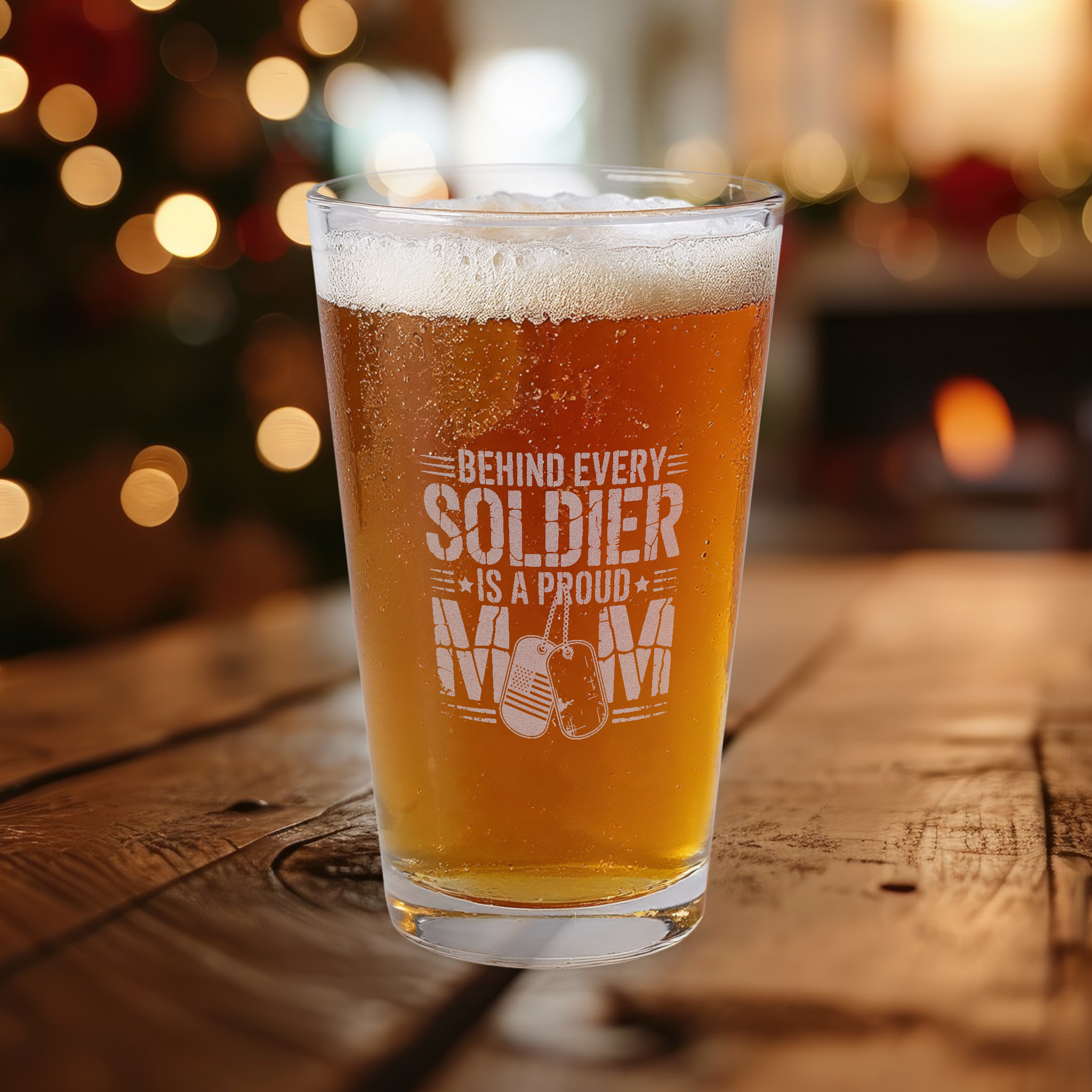 Personalized Soldier Proud Mom Pint Glass Engraved Message product thumbnail image Personalized Soldier Proud Mom Pint Glass Engraved Message product thumbnail image