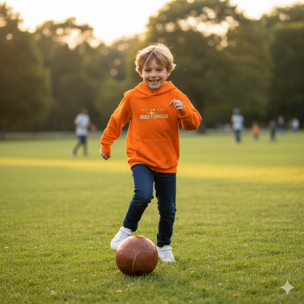 Kids Hoodie - Grace & Struggle Orange Pullover for Young Dreamers product thumbnail image Kids Hoodie - Grace & Struggle Orange Pullover for Young Dreamers product thumbnail image