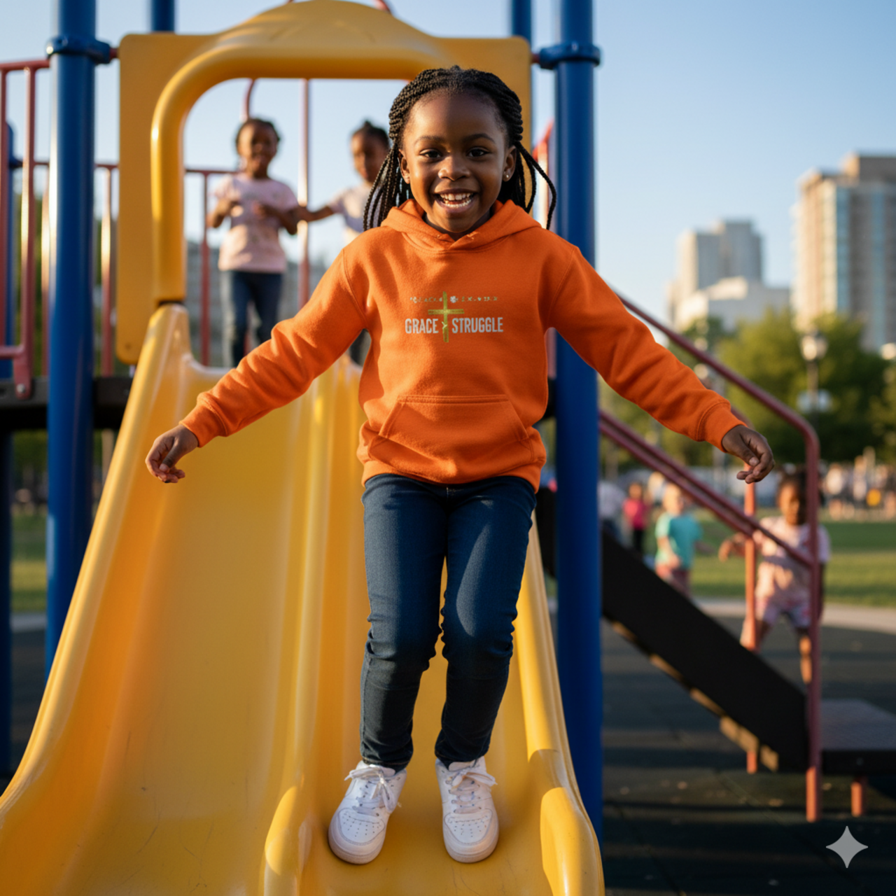 Kids Hoodie - Grace &amp; Struggle Orange Pullover for Young Dreamers product thumbnail image