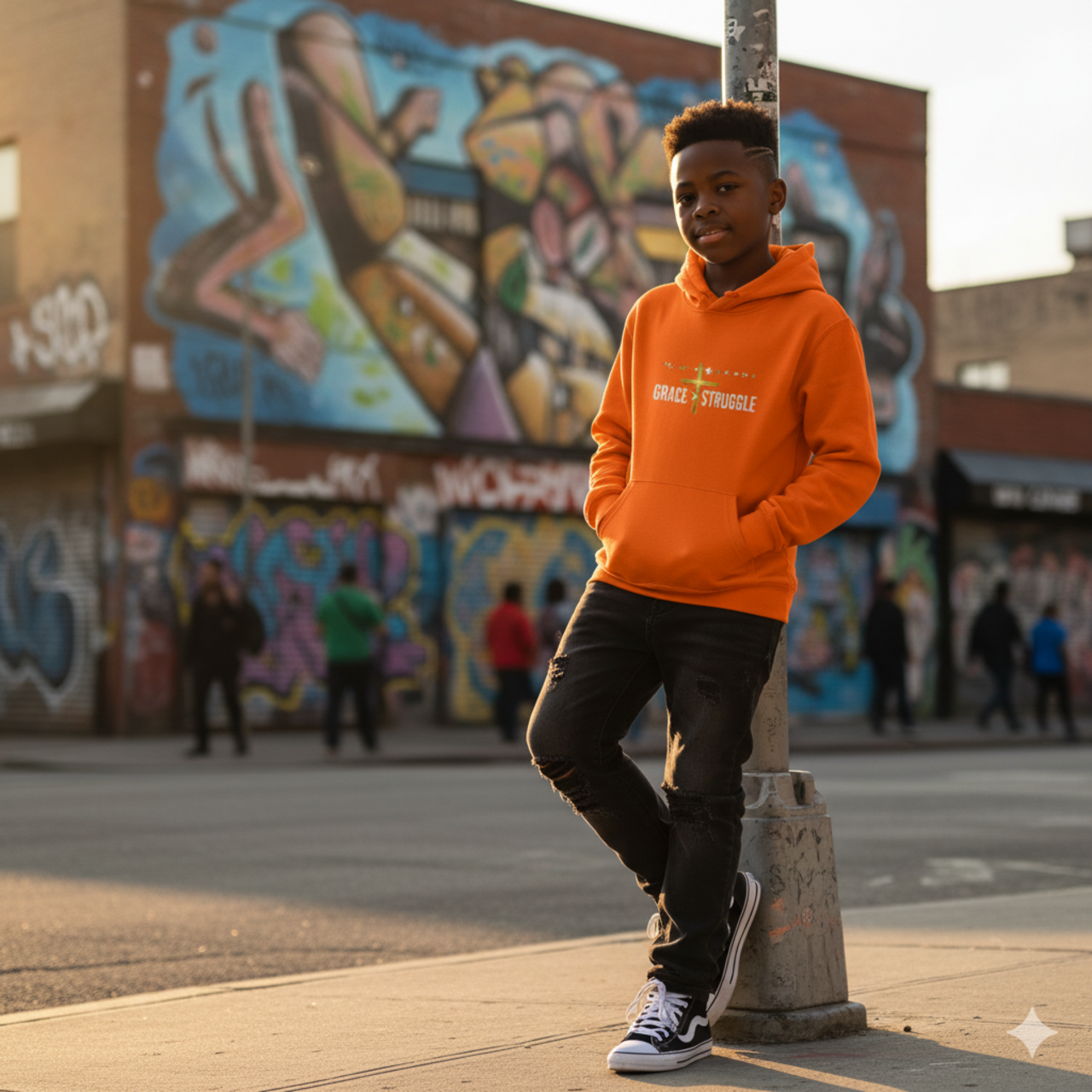 Kids Hoodie - Grace &amp; Struggle Orange Pullover for Young Dreamers product thumbnail image