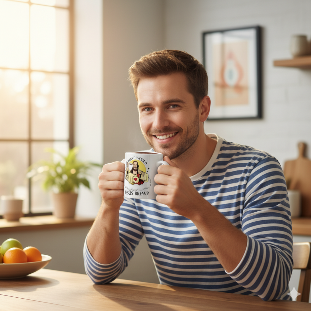 Inspirational Two-Tone Coffee Mug - "What Would Jesus Brew?"  Inspirational Two-Tone Coffee Mug - "What Would Jesus Brew?"
