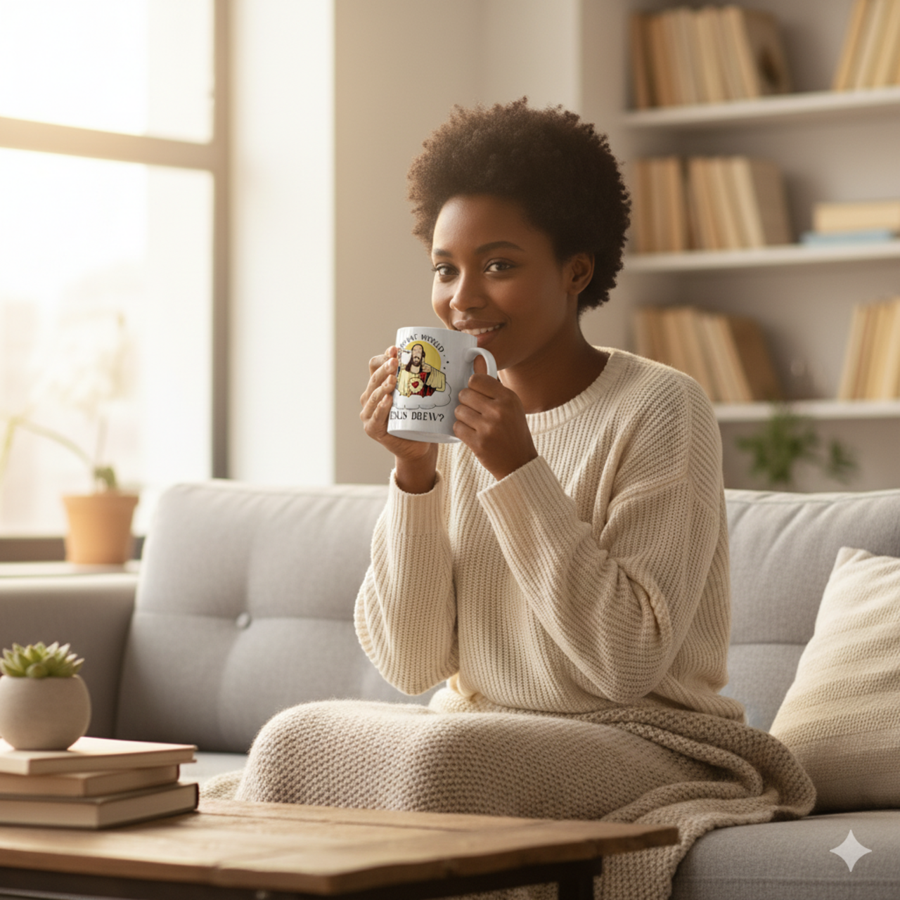 Inspirational Two-Tone Coffee Mug - "What Would Jesus Brew?"  product thumbnail image Inspirational Two-Tone Coffee Mug - "What Would Jesus Brew?"  product thumbnail image