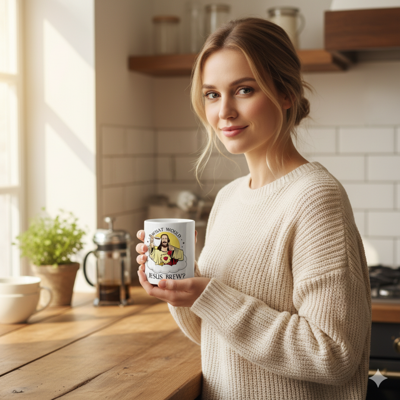 Inspirational Two-Tone Coffee Mug - "What Would Jesus Brew?" product thumbnail image Inspirational Two-Tone Coffee Mug - "What Would Jesus Brew?" product thumbnail image