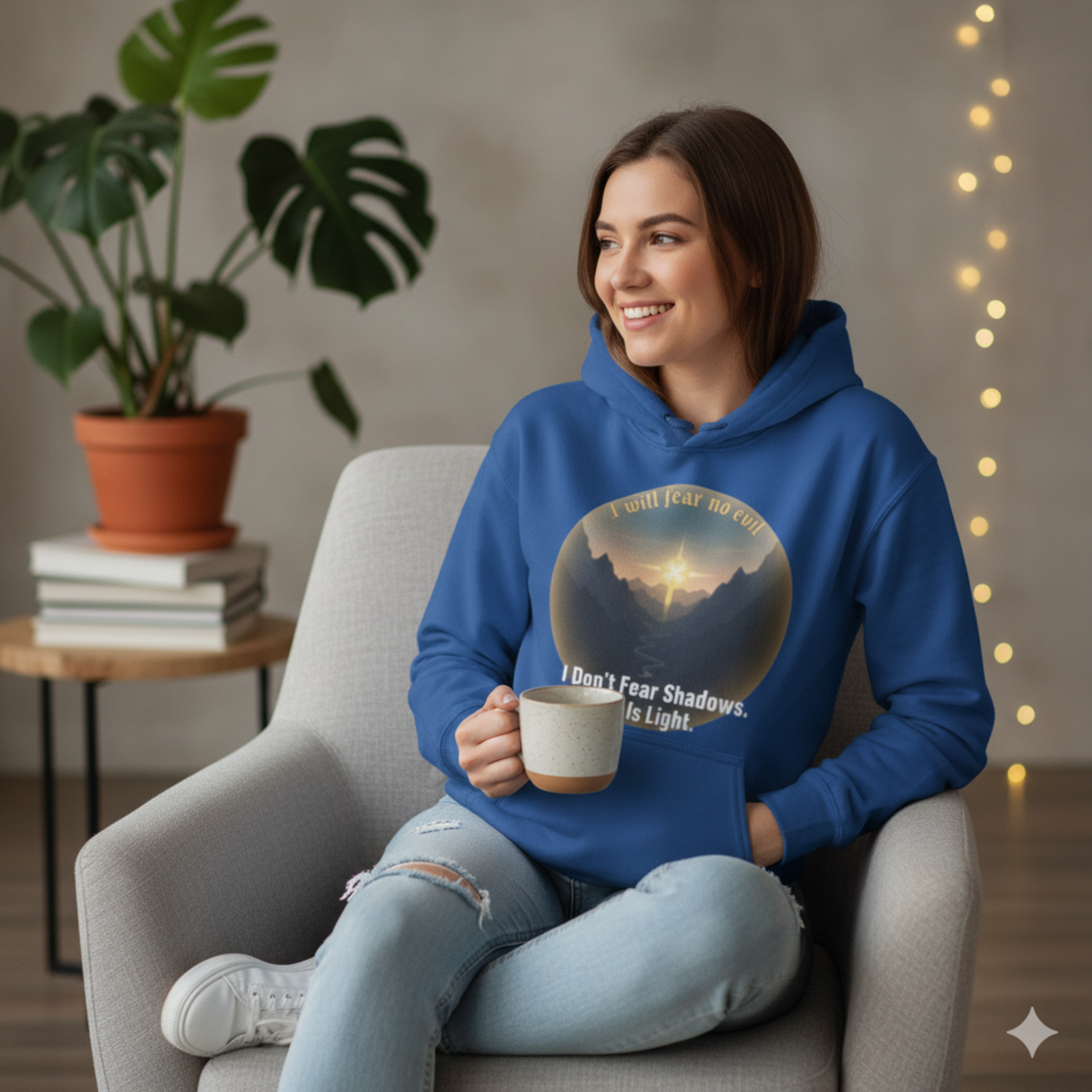 Inspiring Fleece Hoodie with Uplifting Quote product thumbnail image