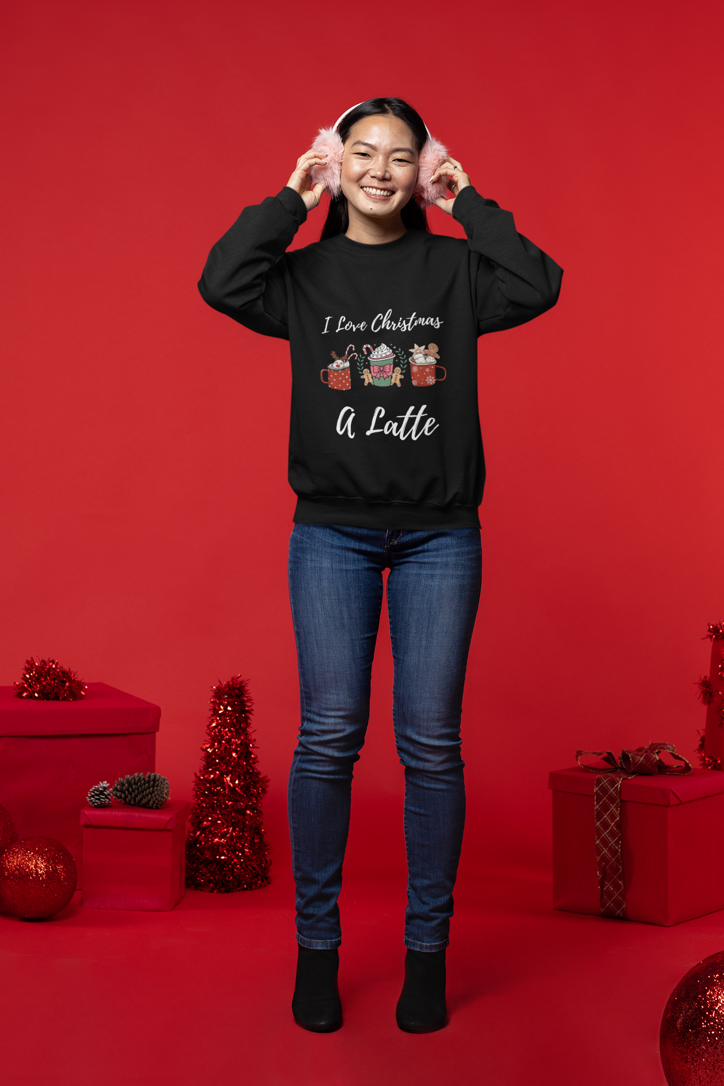 Christmas Coffee Lover Sweatshirt, I Love Christmas A Latte Cozy Winter Apparel product thumbnail image Christmas Coffee Lover Sweatshirt, I Love Christmas A Latte Cozy Winter Apparel product thumbnail image