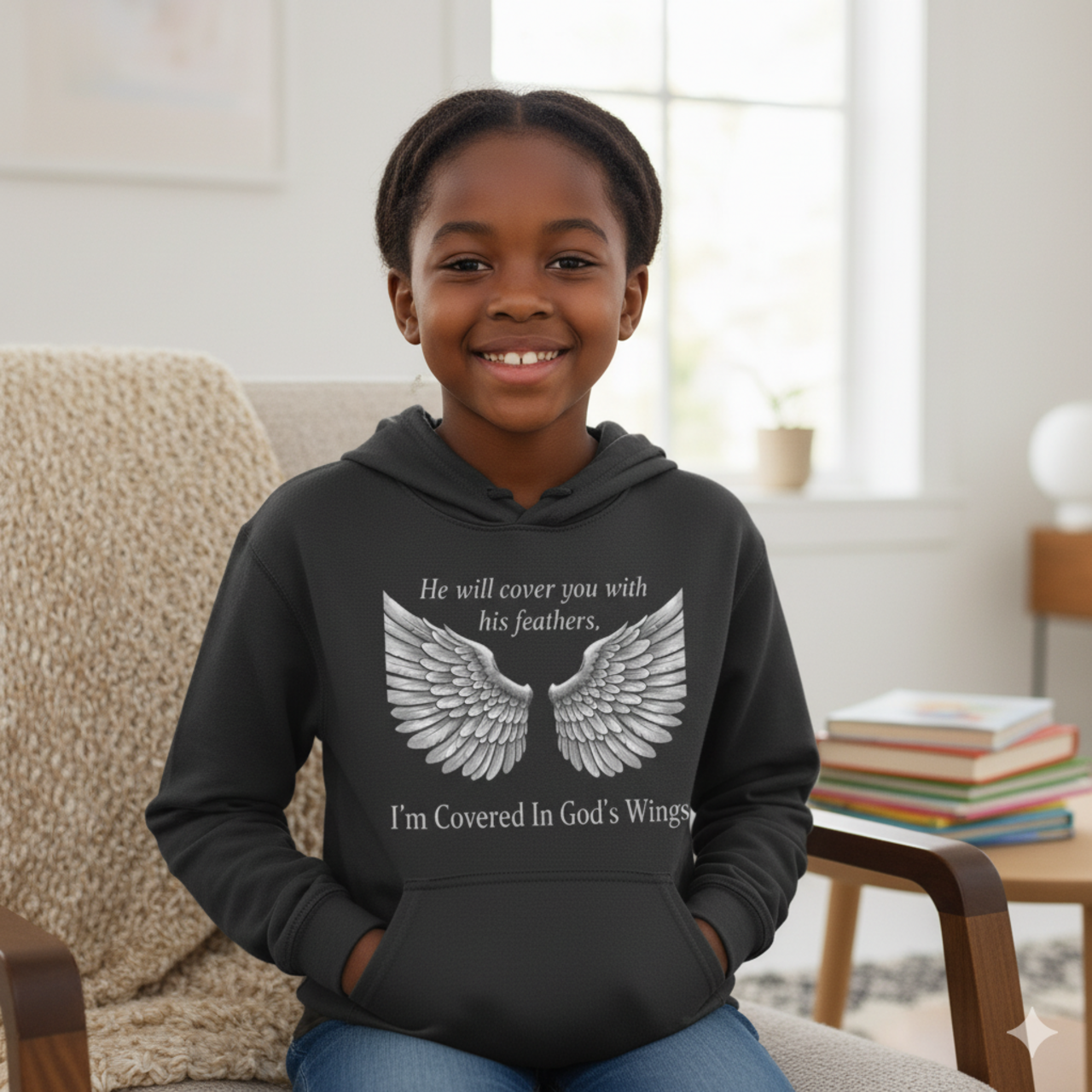 Angel Wings Inspirational Kids Sweatshirt product thumbnail image Angel Wings Inspirational Kids Sweatshirt product thumbnail image