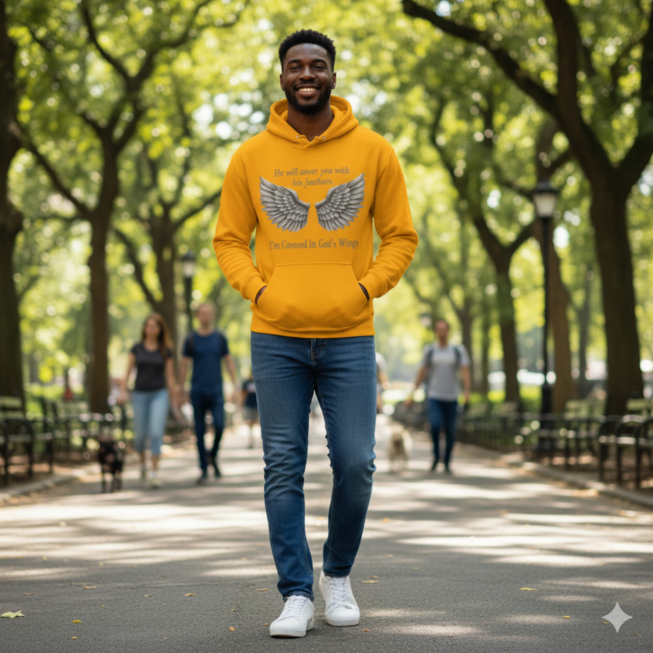 Faith-Inspired Crewneck Sweatshirt with Wings Design product thumbnail image Faith-Inspired Crewneck Sweatshirt with Wings Design product thumbnail image