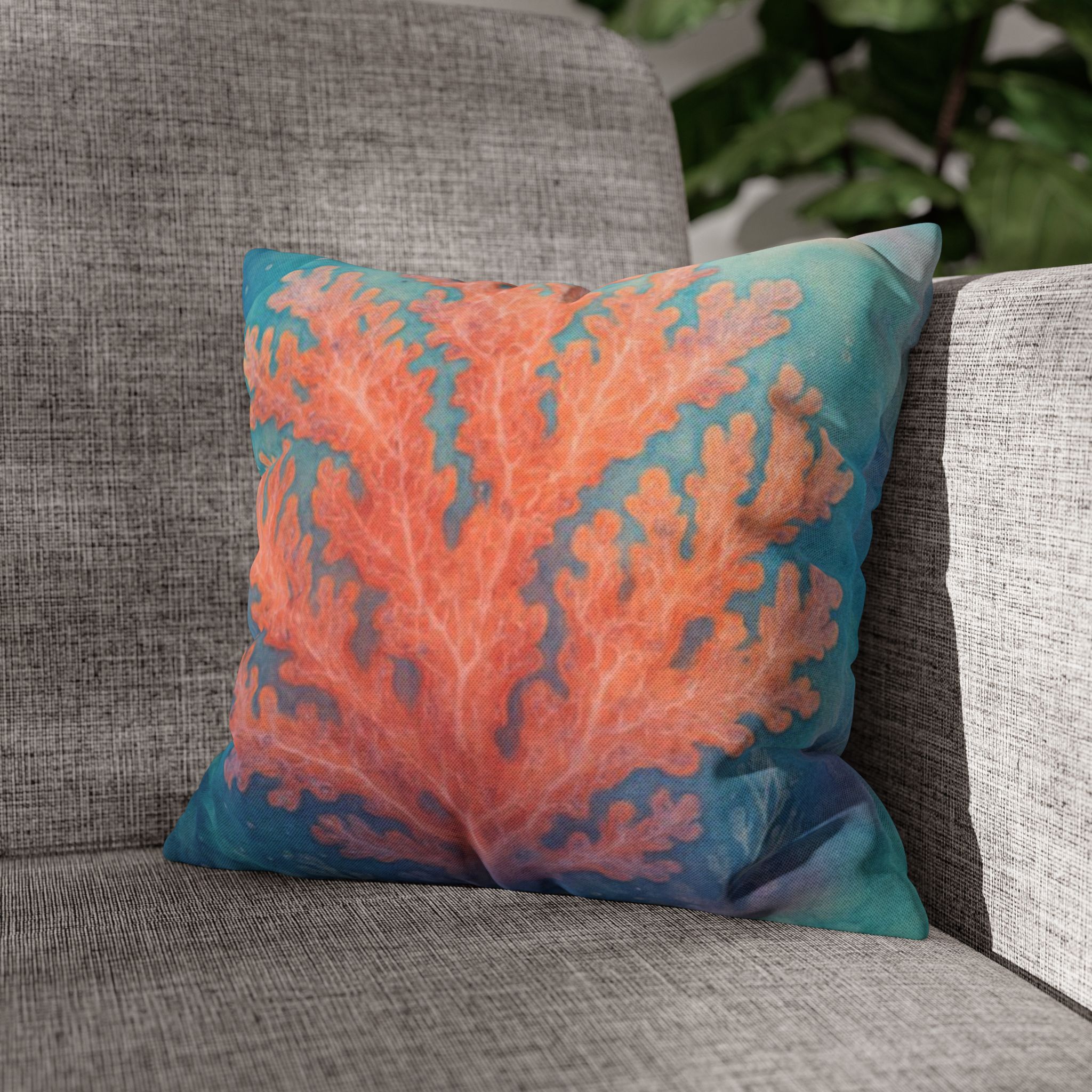 Coral Kiss Polyester Square Pillow, 4 sizes product thumbnail image Coral Kiss Polyester Square Pillow, 4 sizes product thumbnail image