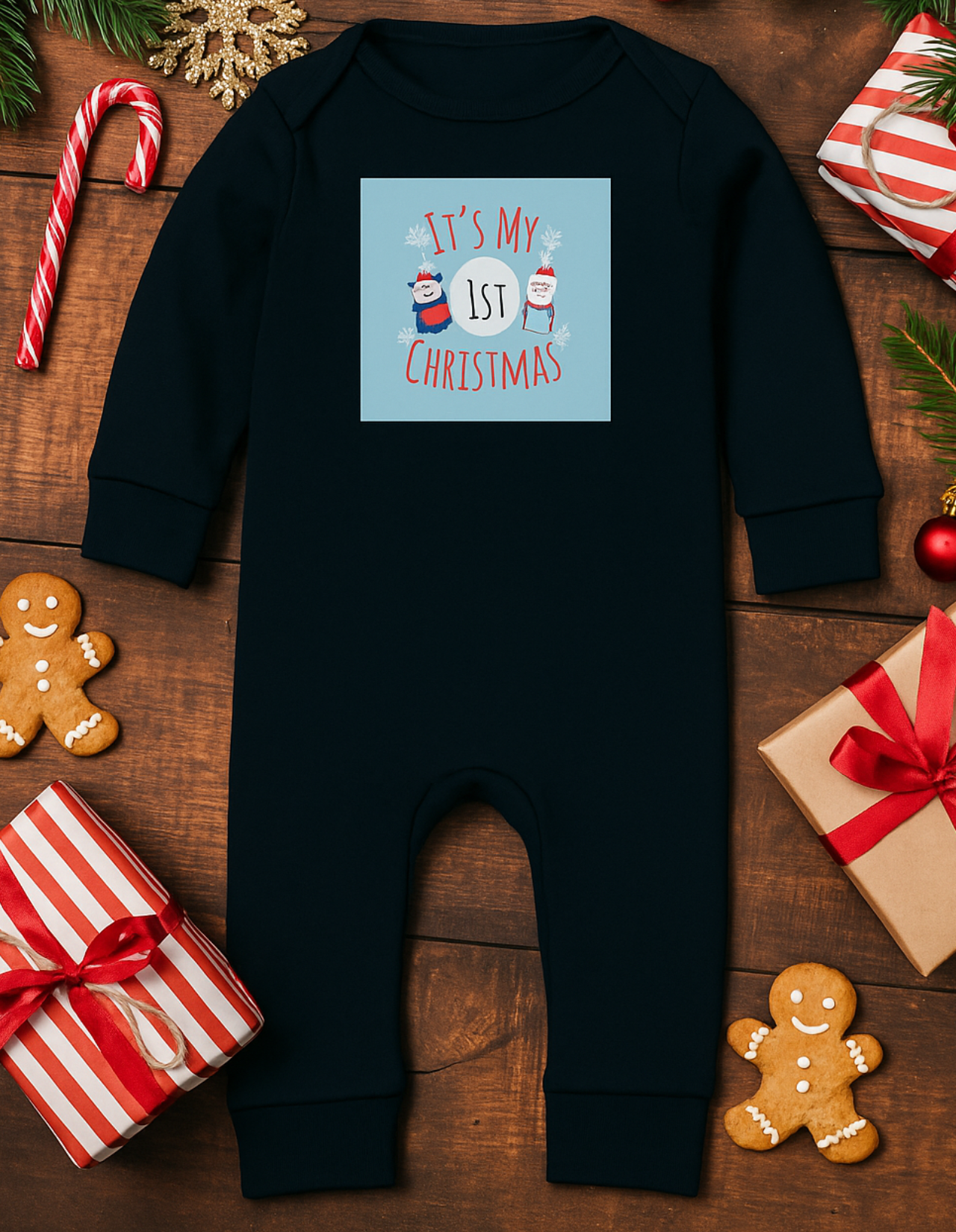 Christmas Infant Bodysuit - "It's My First Christmas" product thumbnail image Christmas Infant Bodysuit - "It's My First Christmas" product thumbnail image