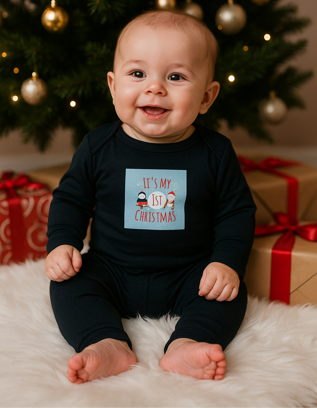 Christmas Infant Bodysuit - "It's My First Christmas" product thumbnail image Christmas Infant Bodysuit - "It's My First Christmas" product thumbnail image