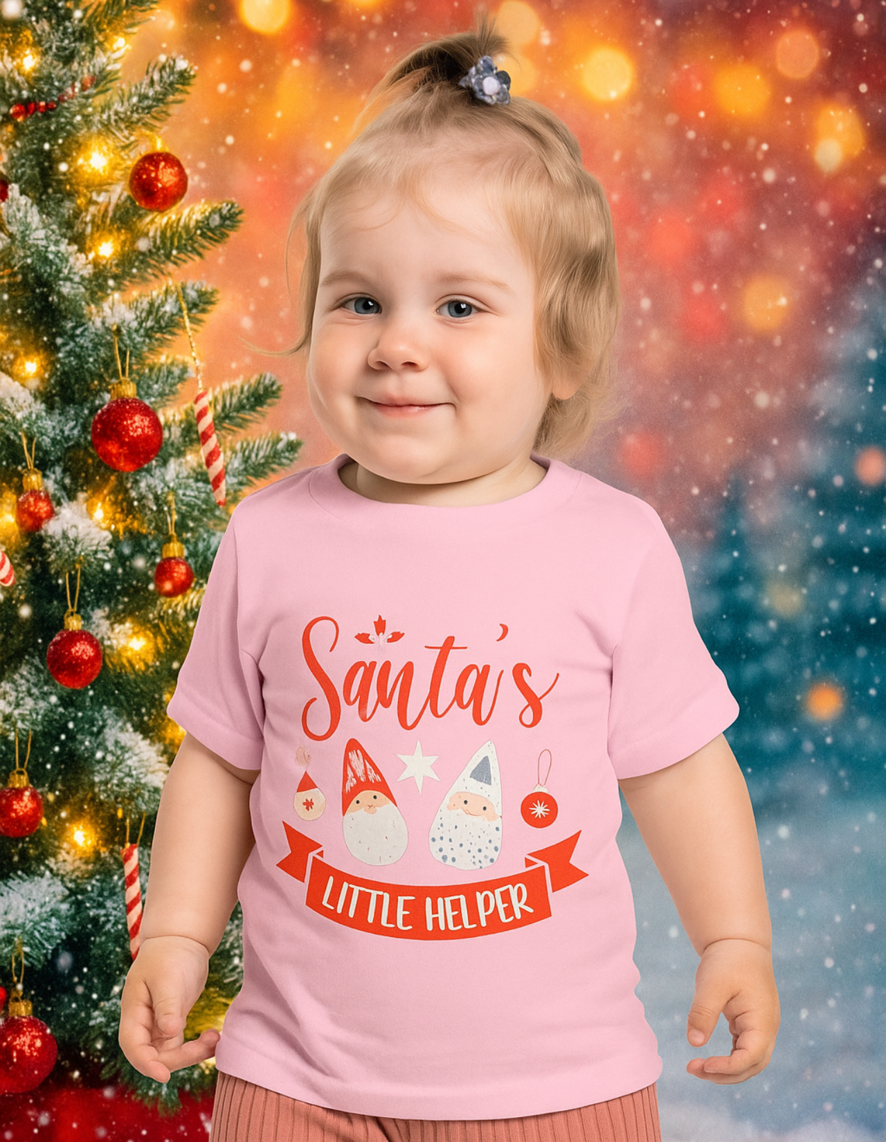 Christmas Baby T-Shirt - Santa's Little Helper Design Christmas Baby T-Shirt - Santa's Little Helper Design