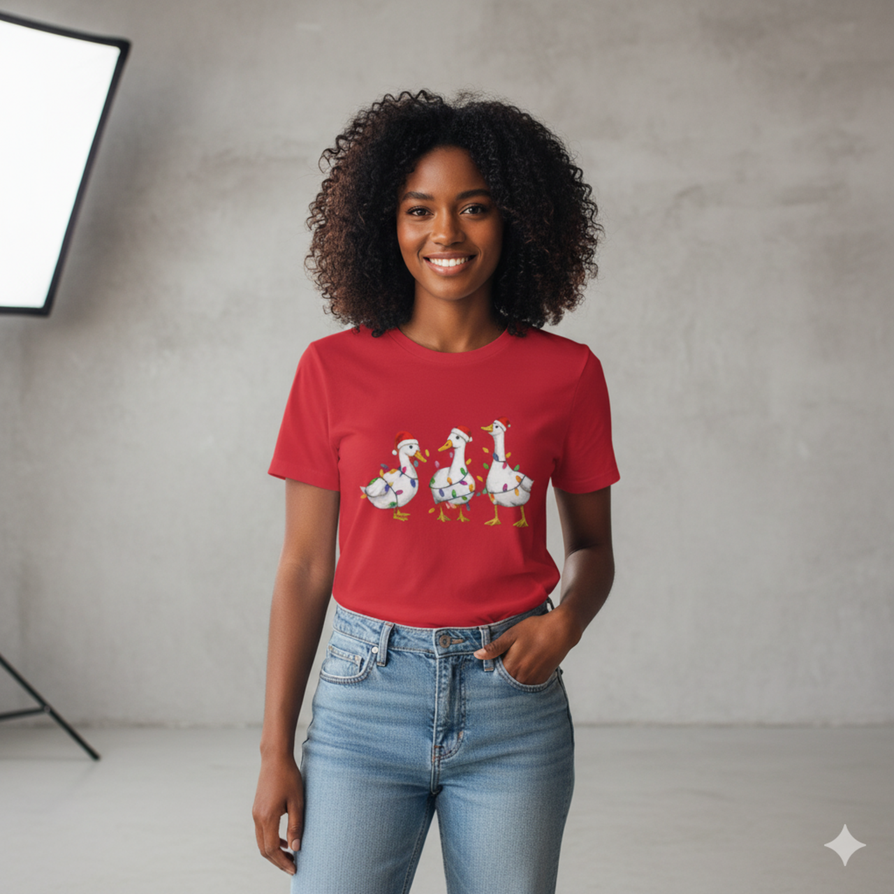 Holiday Duck Lights Tee - Unisex Short Sleeve Shirt for Festive Celebrations product thumbnail image Holiday Duck Lights Tee - Unisex Short Sleeve Shirt for Festive Celebrations product thumbnail image
