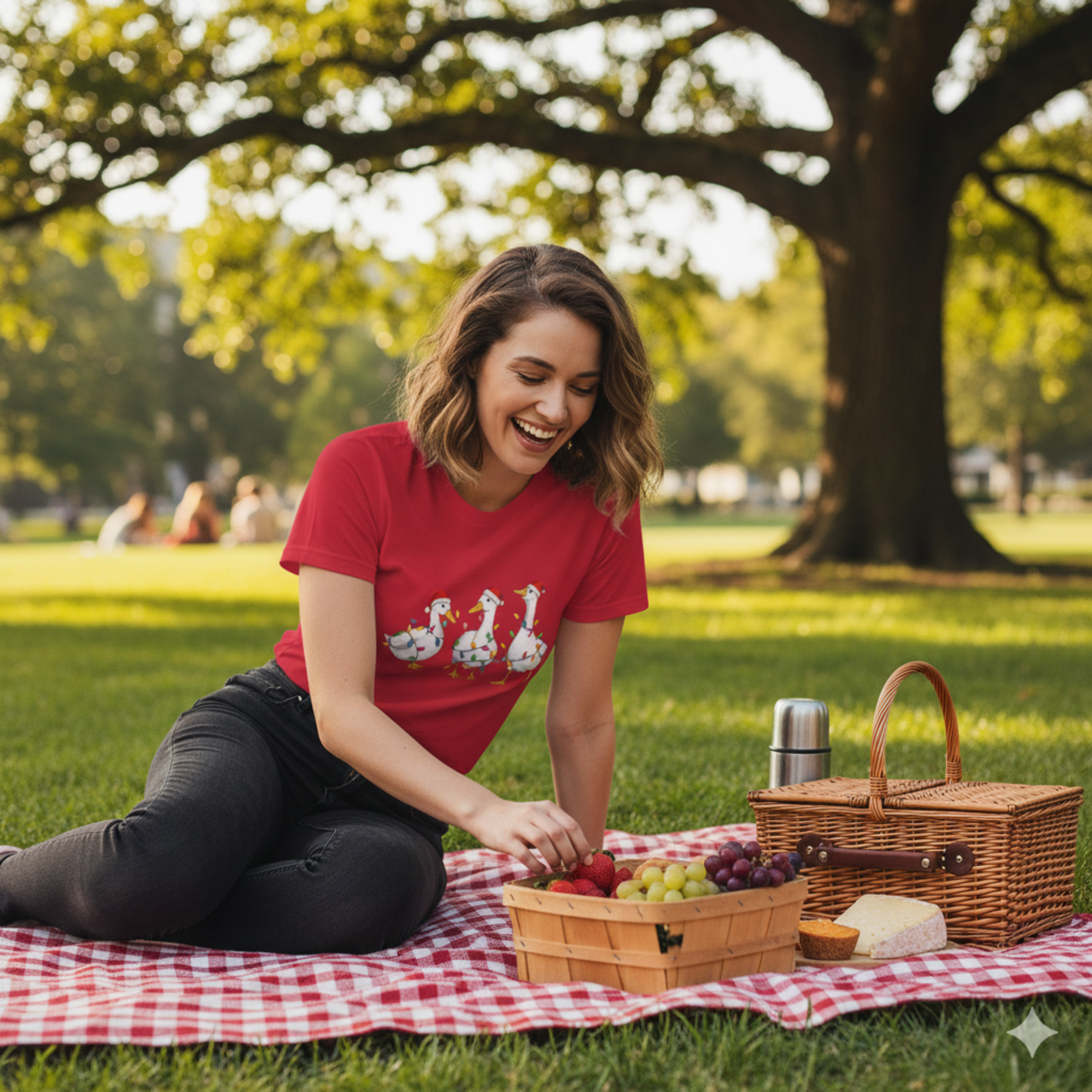 Holiday Duck Lights Tee - Unisex Short Sleeve Shirt for Festive Celebrations product thumbnail image