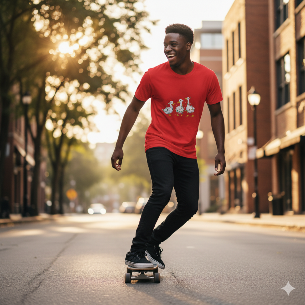 Holiday Duck Lights Tee - Unisex Short Sleeve Shirt for Festive Celebrations product thumbnail image