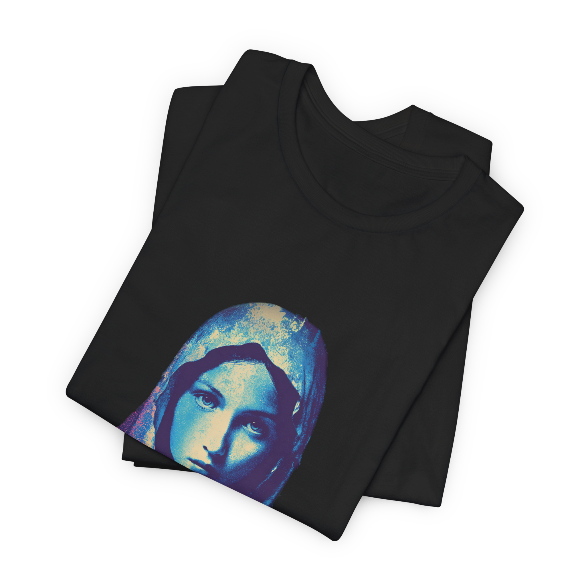 Mother Mary Graphic T-Shirt | Modern Christian Art Tee | Vibrant Faith-Inspired Unisex Shirt product thumbnail image Mother Mary Graphic T-Shirt | Modern Christian Art Tee | Vibrant Faith-Inspired Unisex Shirt product thumbnail image