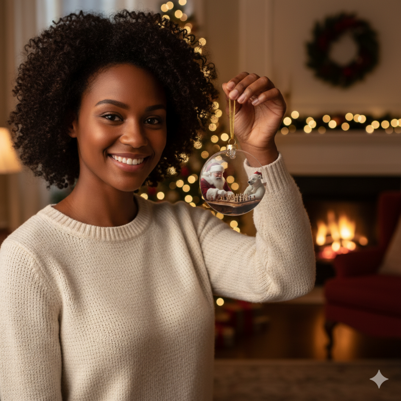 Santa's Chess Game Acrylic Ornaments product thumbnail image Santa's Chess Game Acrylic Ornaments product thumbnail image